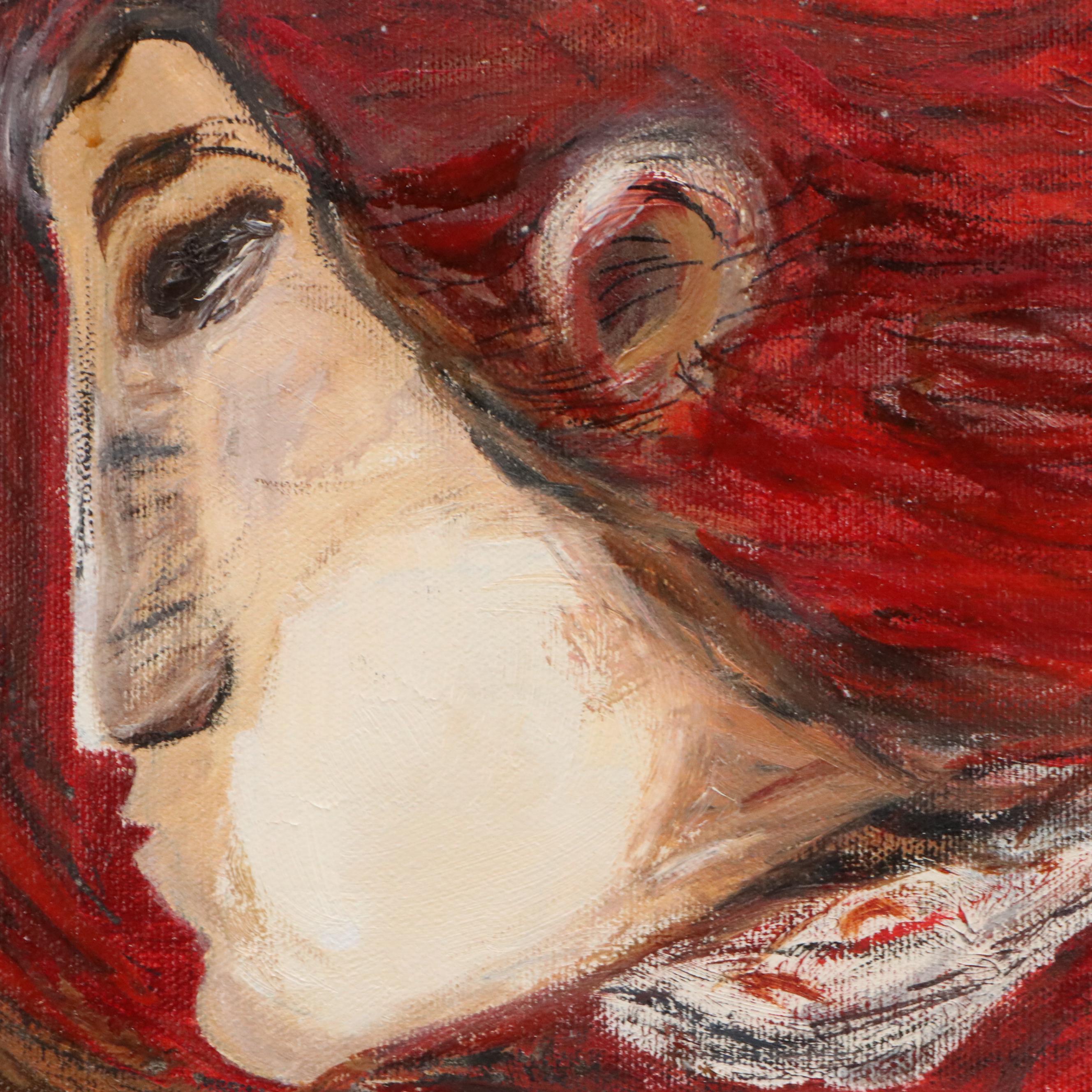 After Àlvar Suñol Munoz-Ramos Acrylic Painting "Perspectiva Con Imagen"