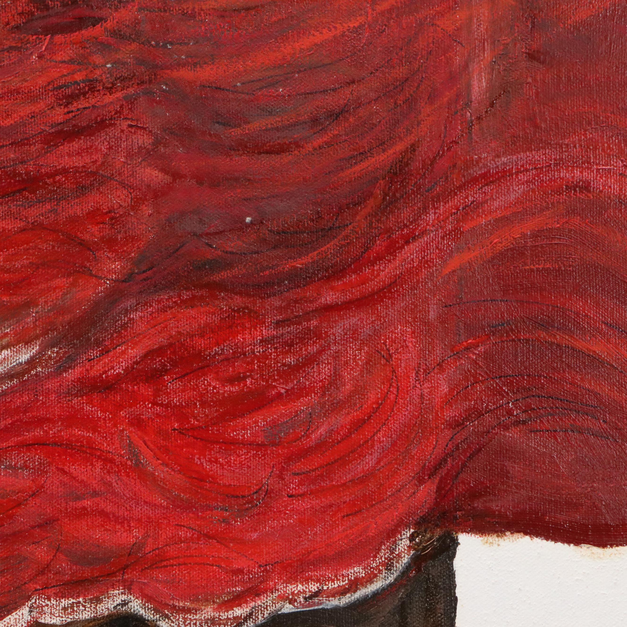 After Àlvar Suñol Munoz-Ramos Acrylic Painting "Perspectiva Con Imagen"