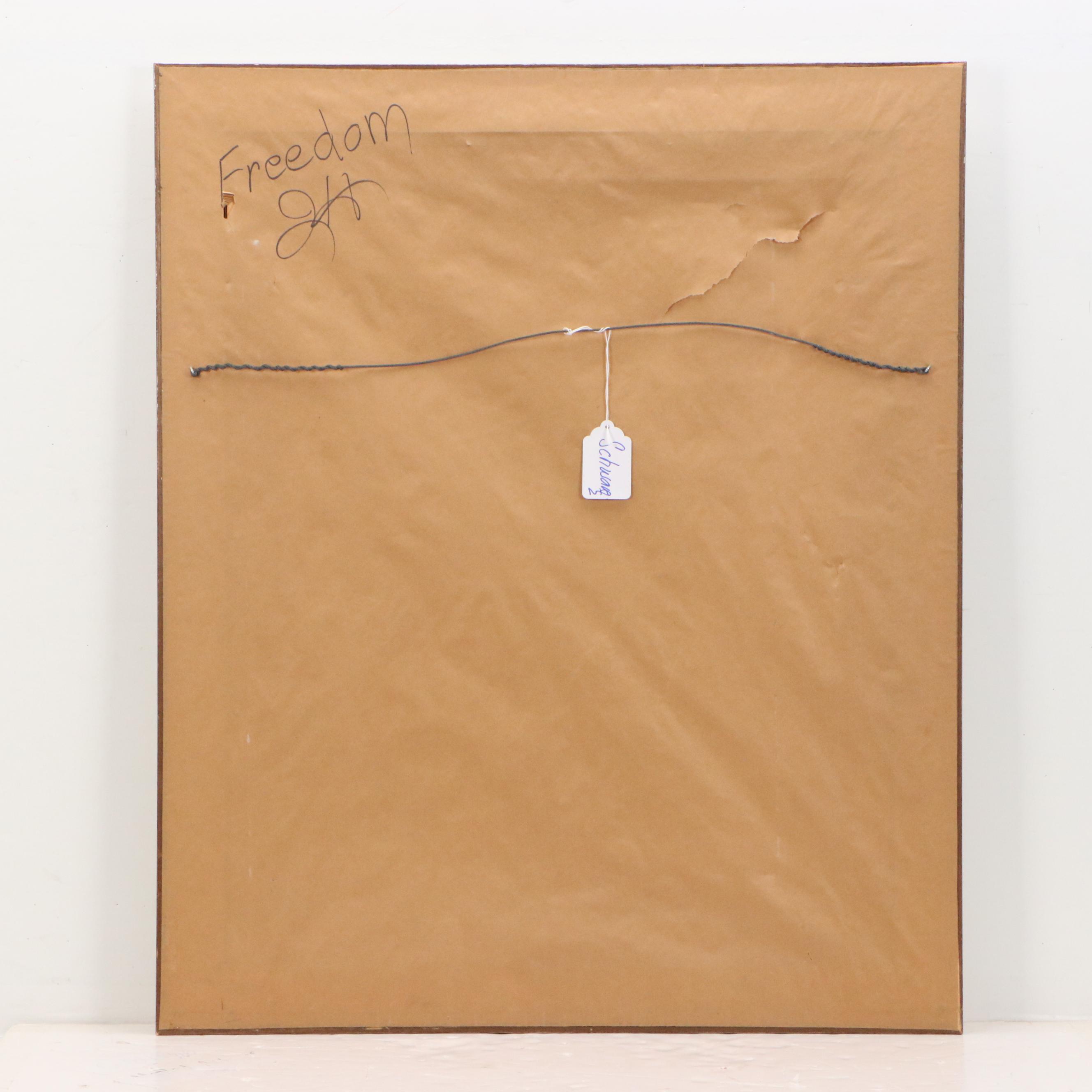 After Àlvar Suñol Munoz-Ramos Acrylic Painting "Perspectiva Con Imagen"