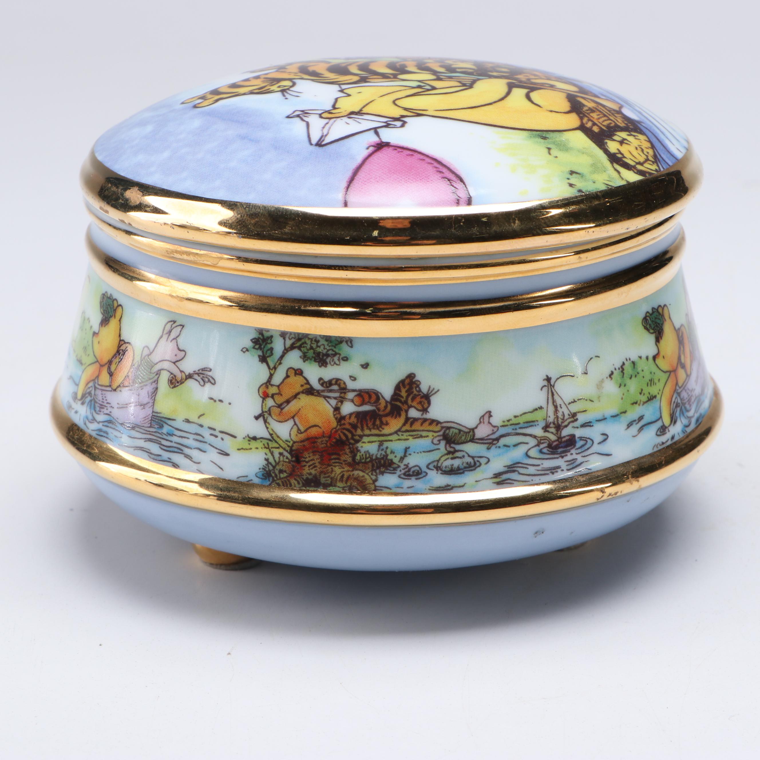 Disney Winnie the Pooh Gilt Ceramic Music Box