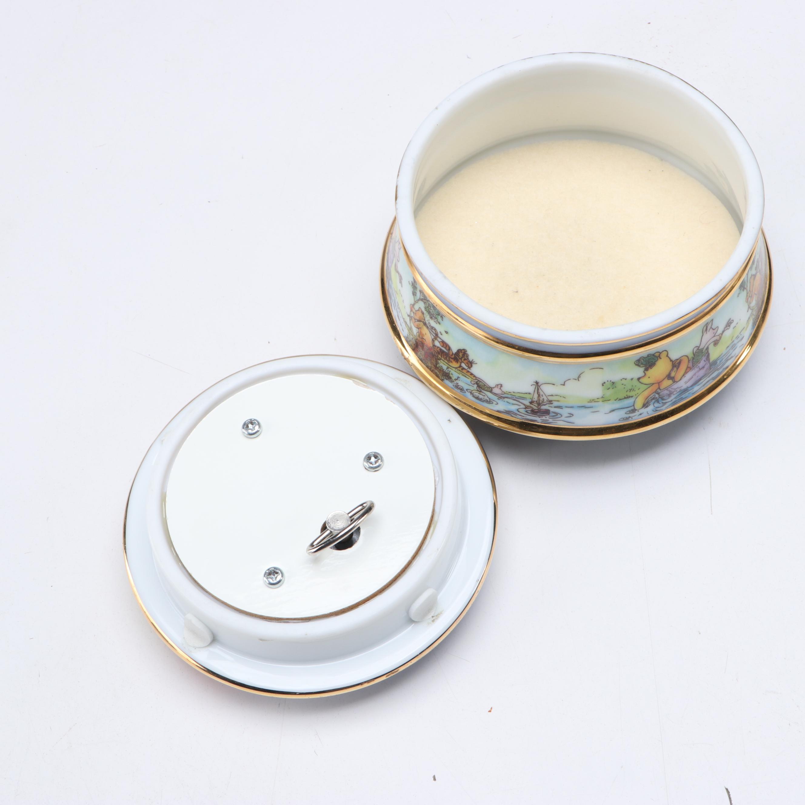 Disney Winnie the Pooh Gilt Ceramic Music Box