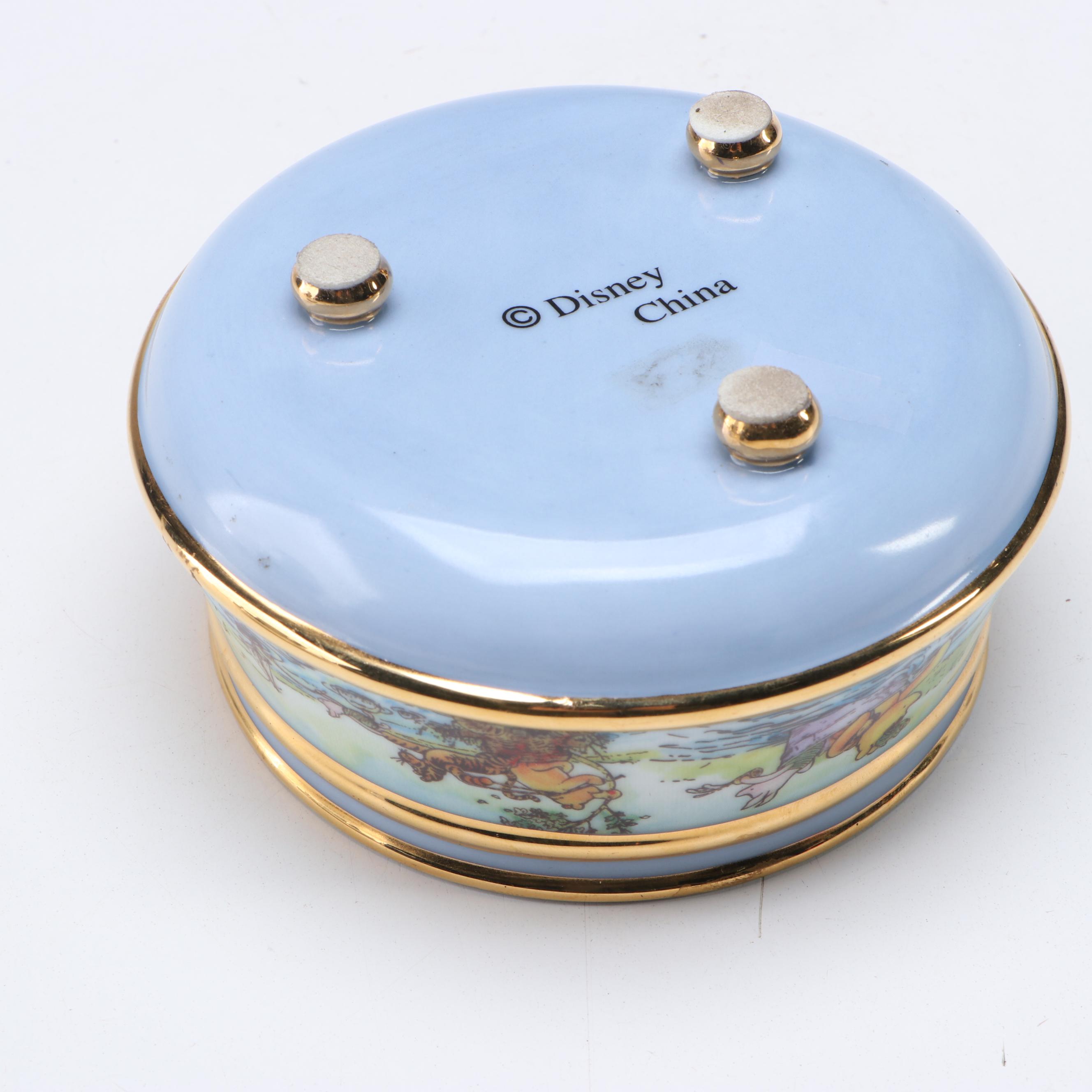 Disney Winnie the Pooh Gilt Ceramic Music Box