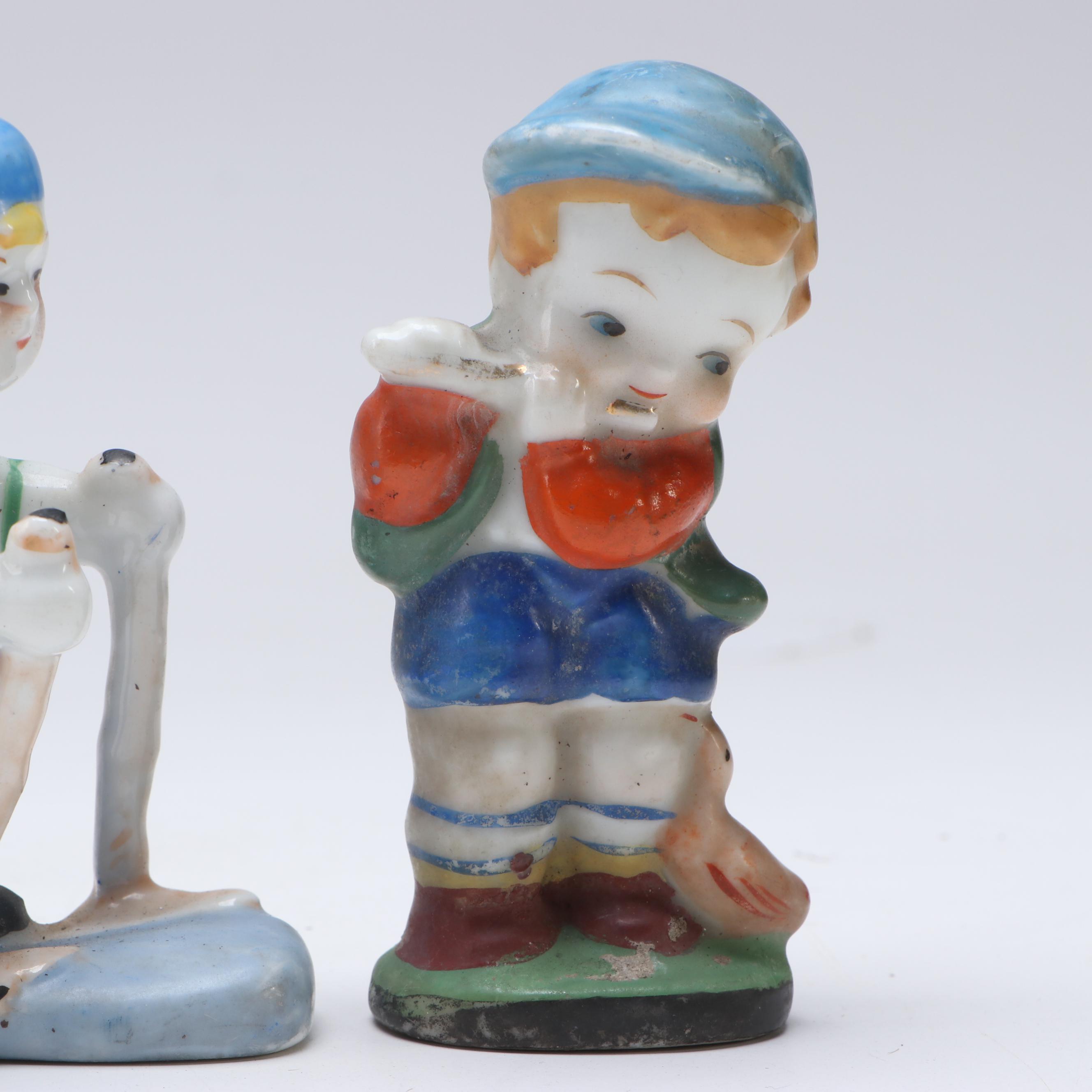 Occupied Japan Porcelain Children Figurines, Mid-20th Century