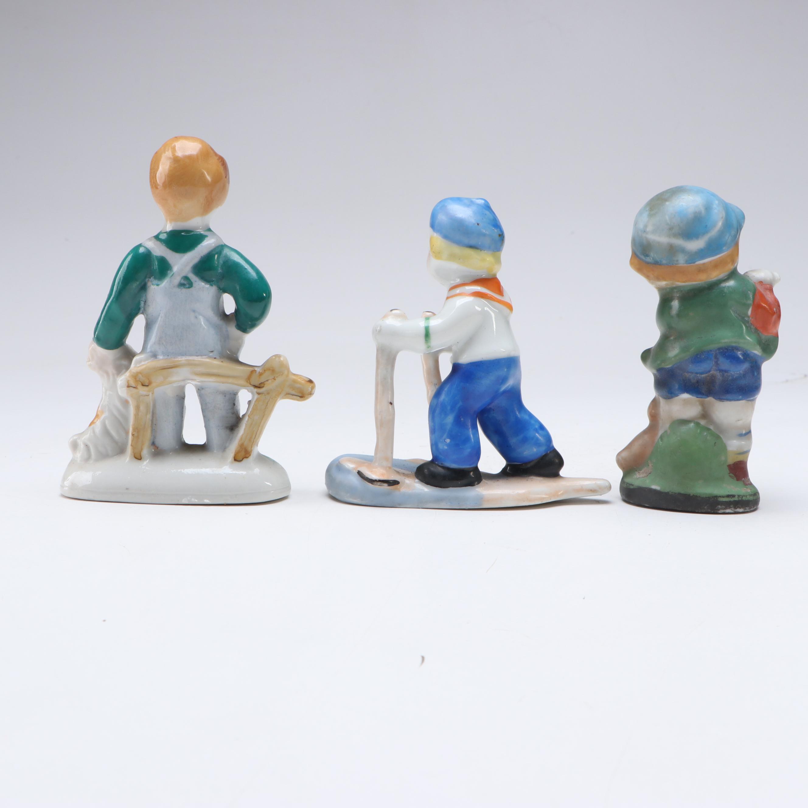 Occupied Japan Porcelain Children Figurines, Mid-20th Century