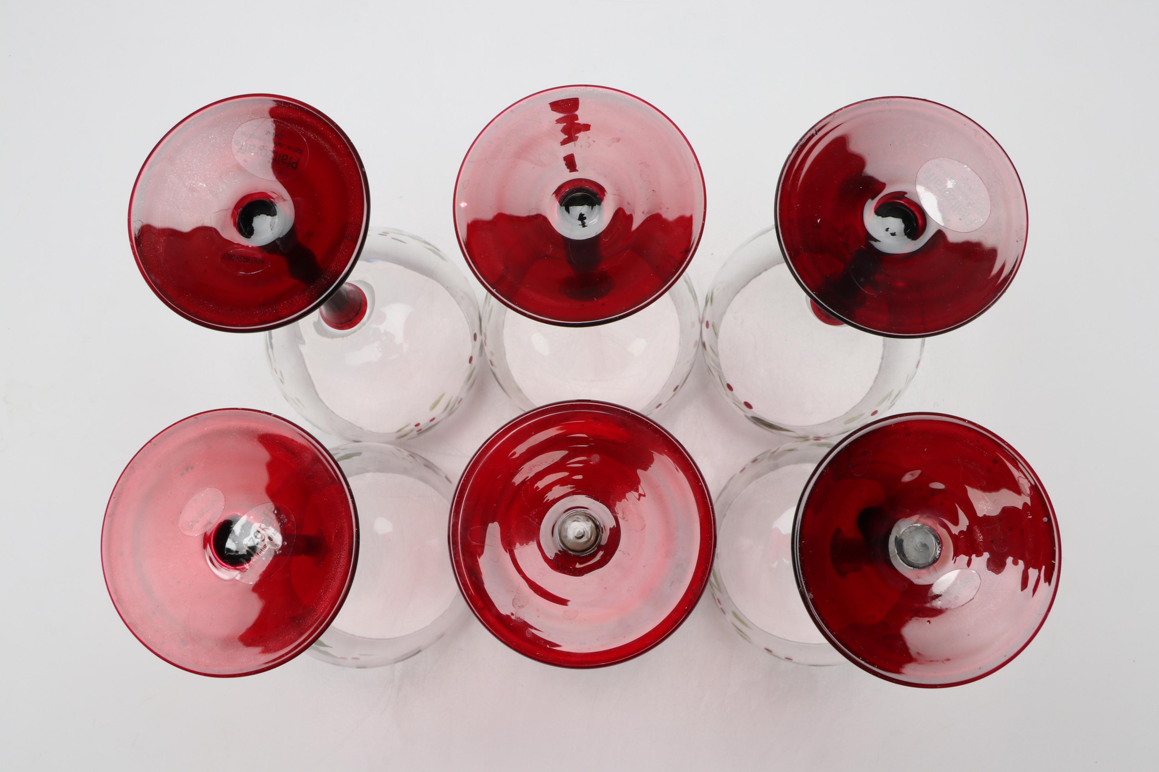 Pfaltzgraff "Winterberry" Hand-Painted Wine Glasses