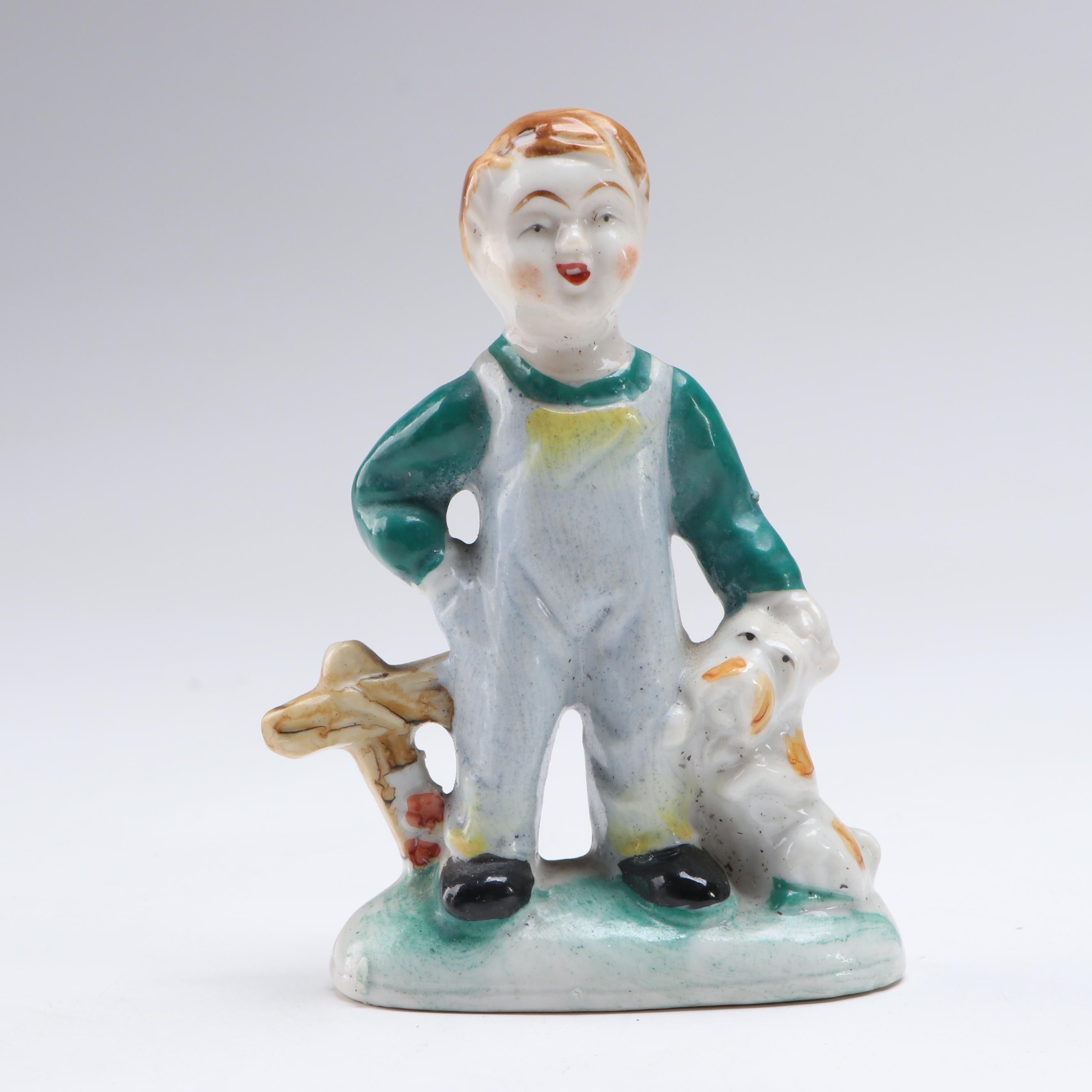 Occupied Japan Porcelain Children Figurines, Mid-20th Century