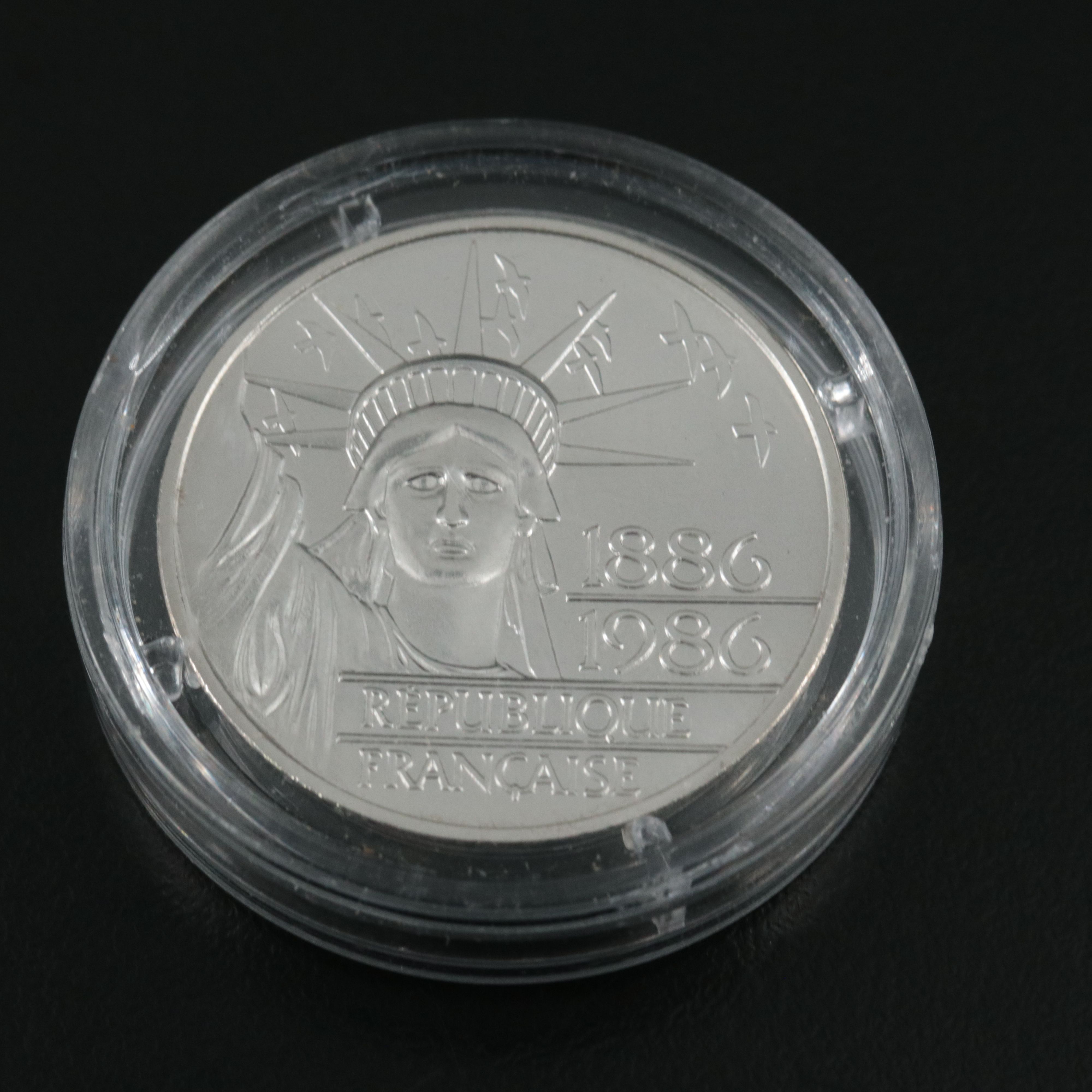 1986 France 100-Francs Statue of Liberty Commemorative Piedfort Silver Coin