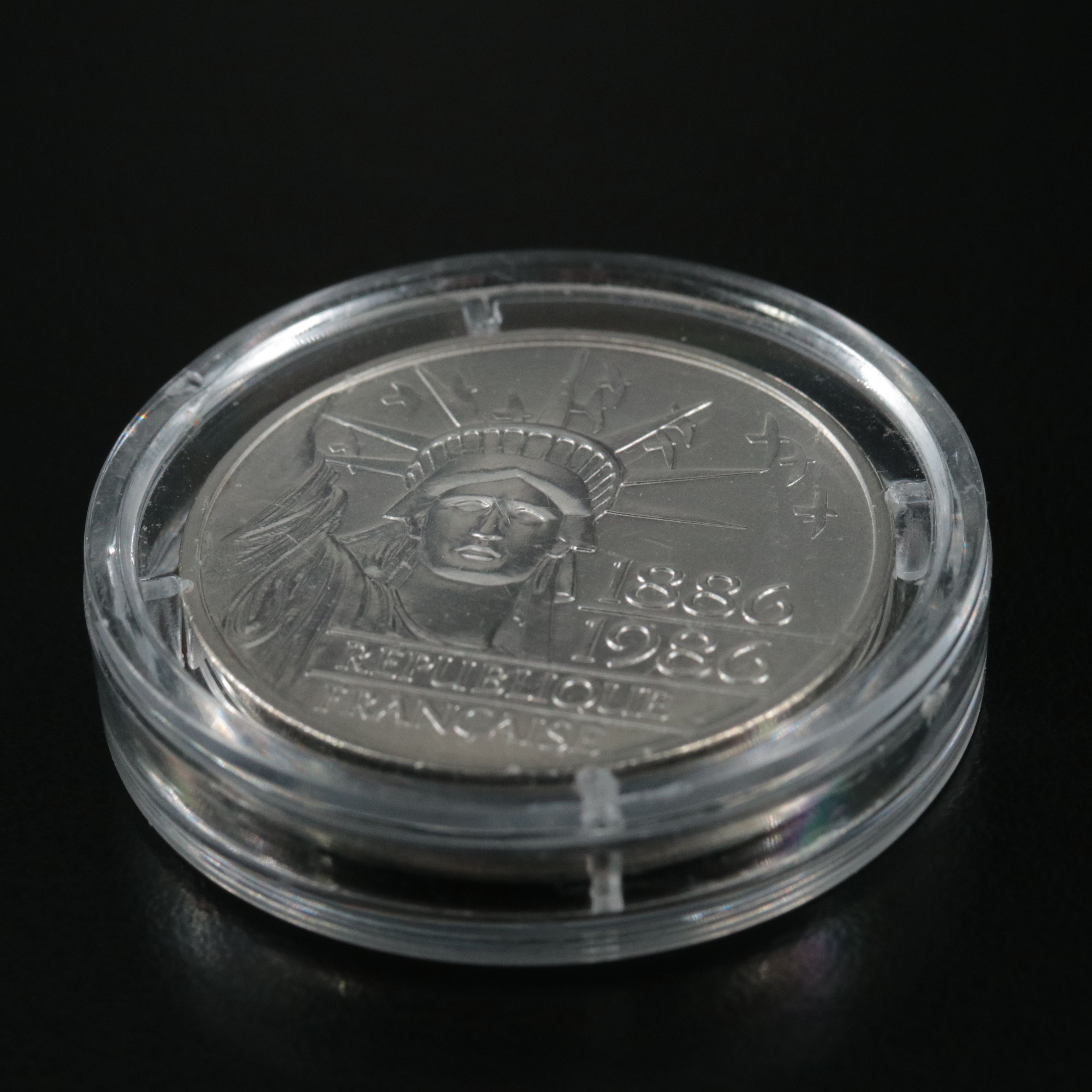 1986 France 100-Francs Statue of Liberty Commemorative Piedfort Silver Coin