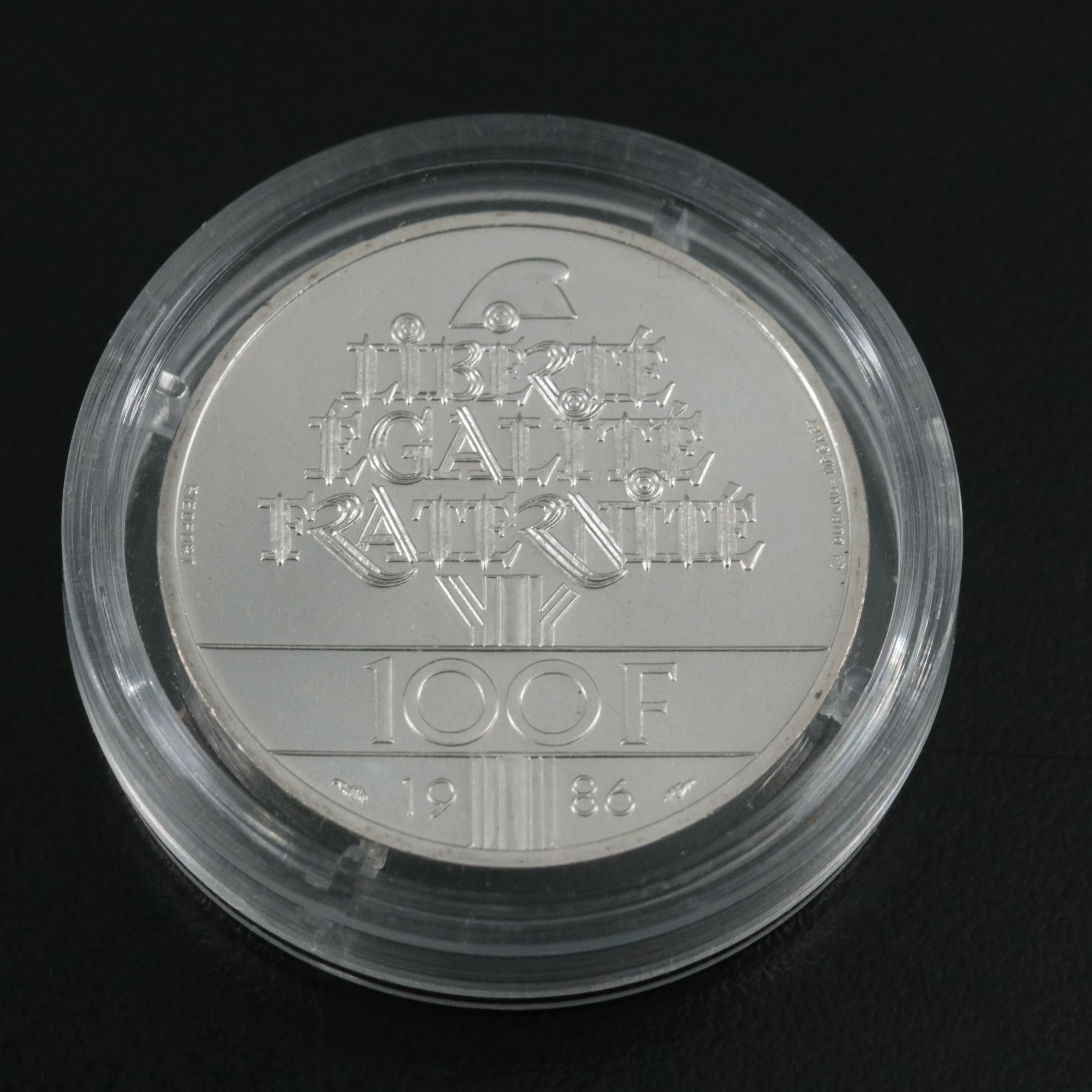 1986 France 100-Francs Statue of Liberty Commemorative Piedfort Silver Coin