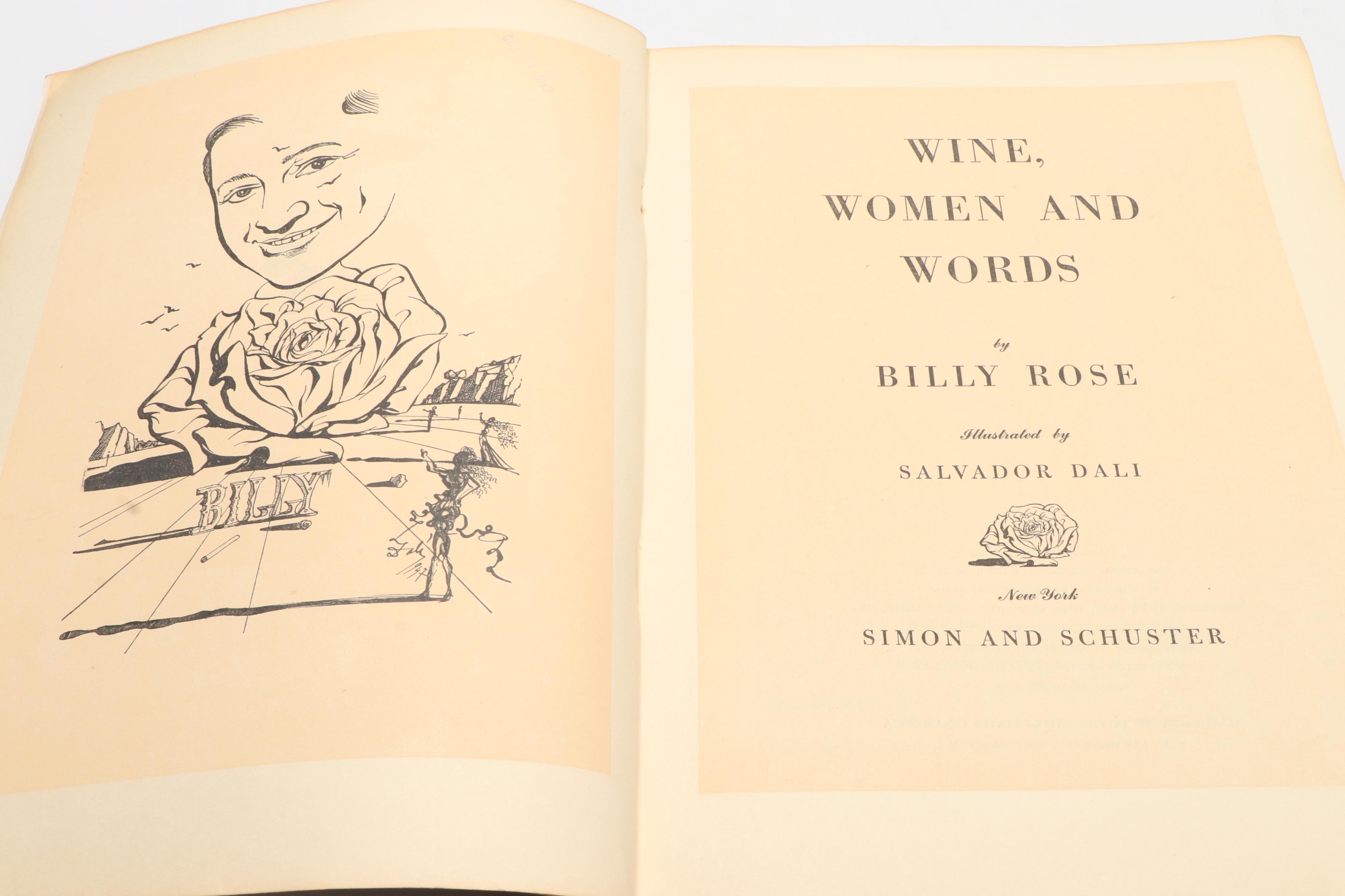 Salvador Dalí Illustrated "Wine, Women and Words" by Billy Rose, 1948