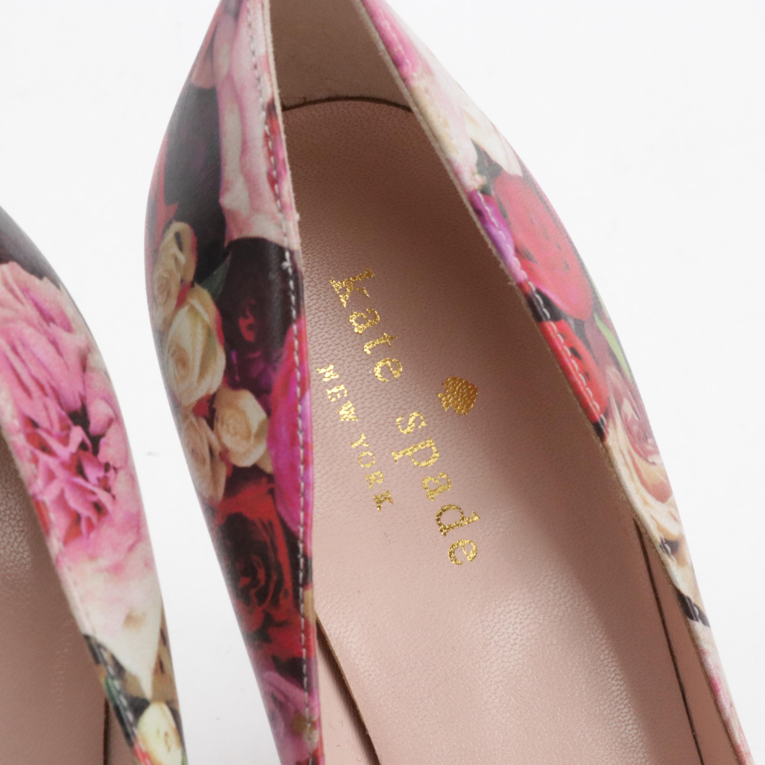 Stuart Weitzman "Kilt" Purple Kidskin Heels, Kate Spade "Licorice" Floral Pumps