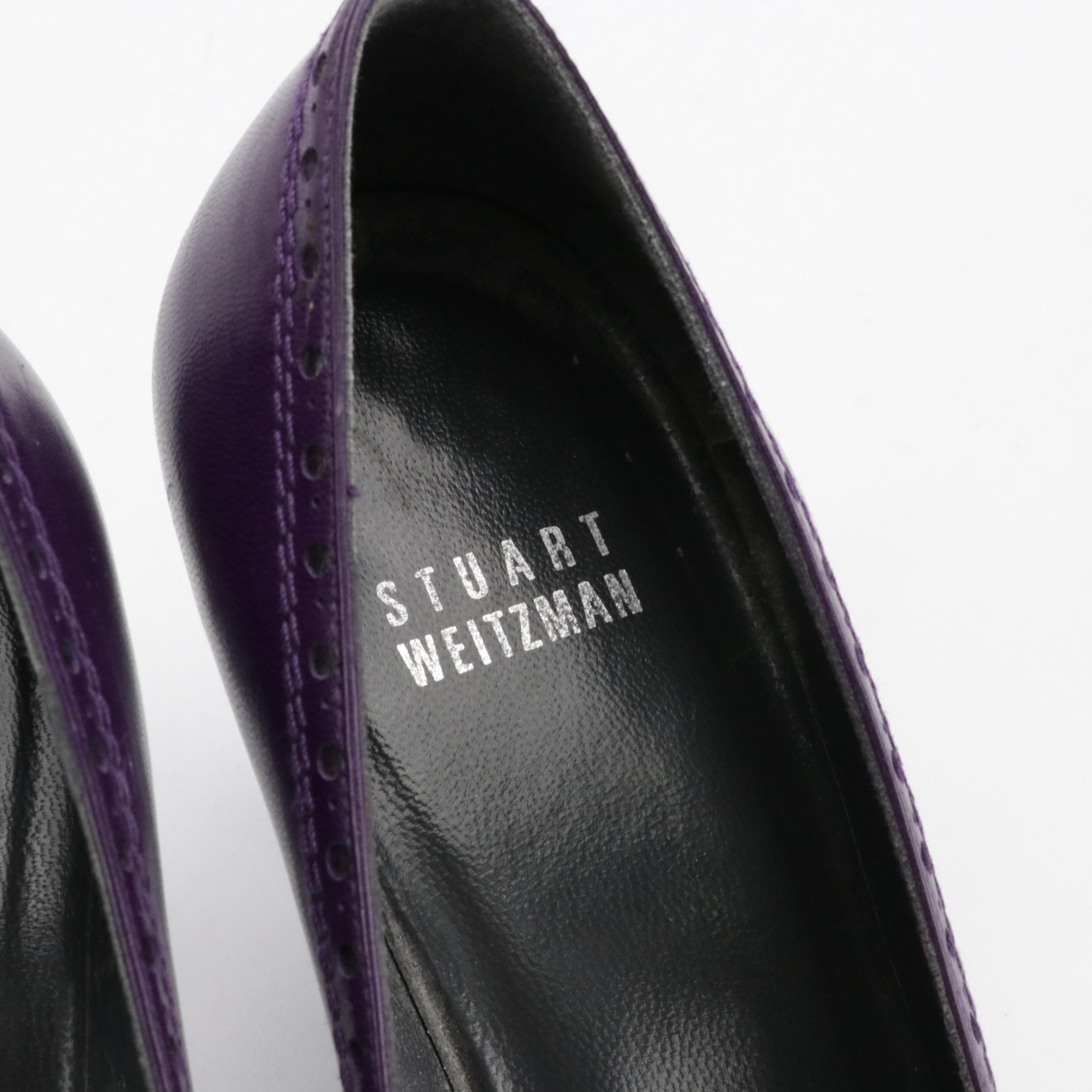 Stuart Weitzman "Kilt" Purple Kidskin Heels, Kate Spade "Licorice" Floral Pumps