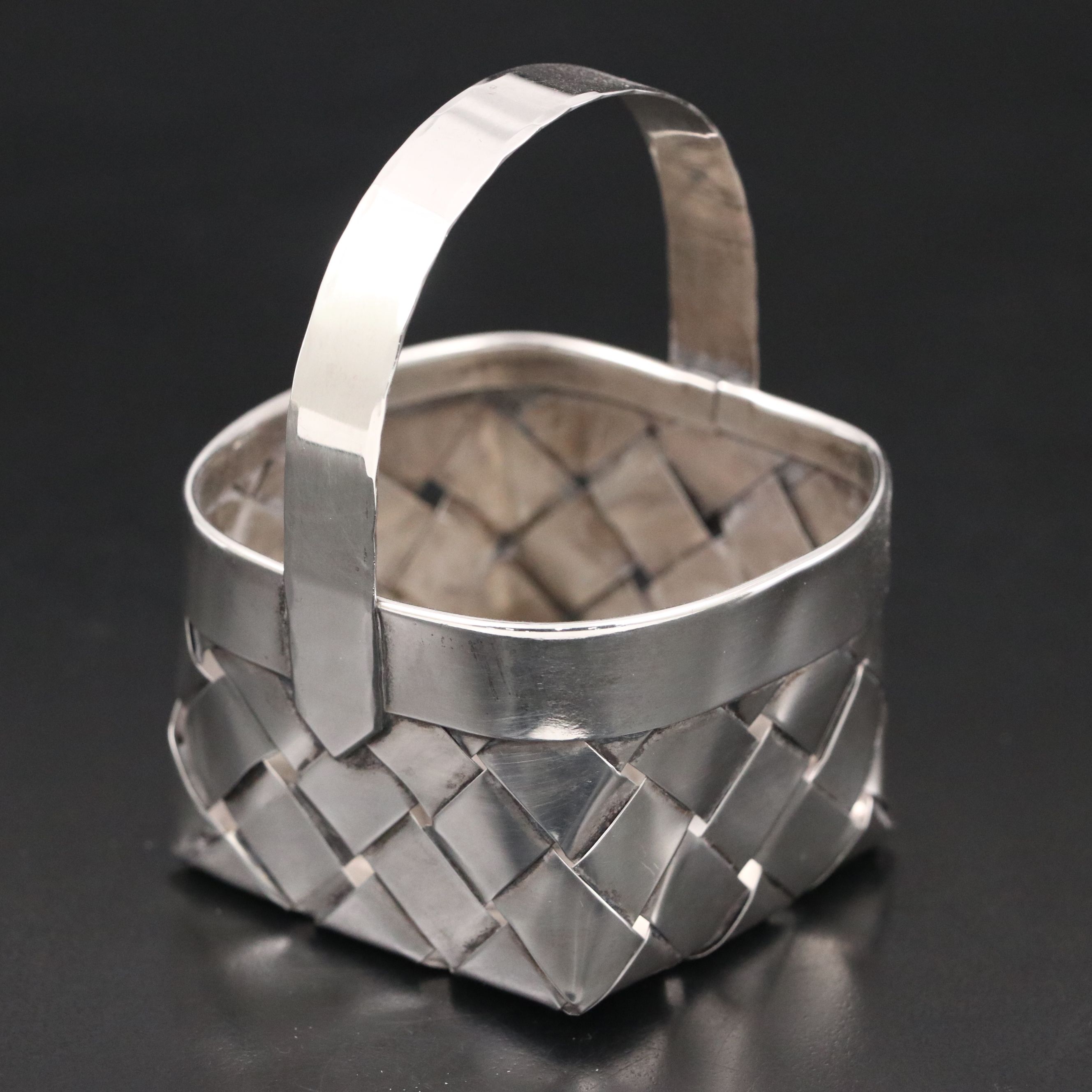 French Cartier Handmade Sterling Basket