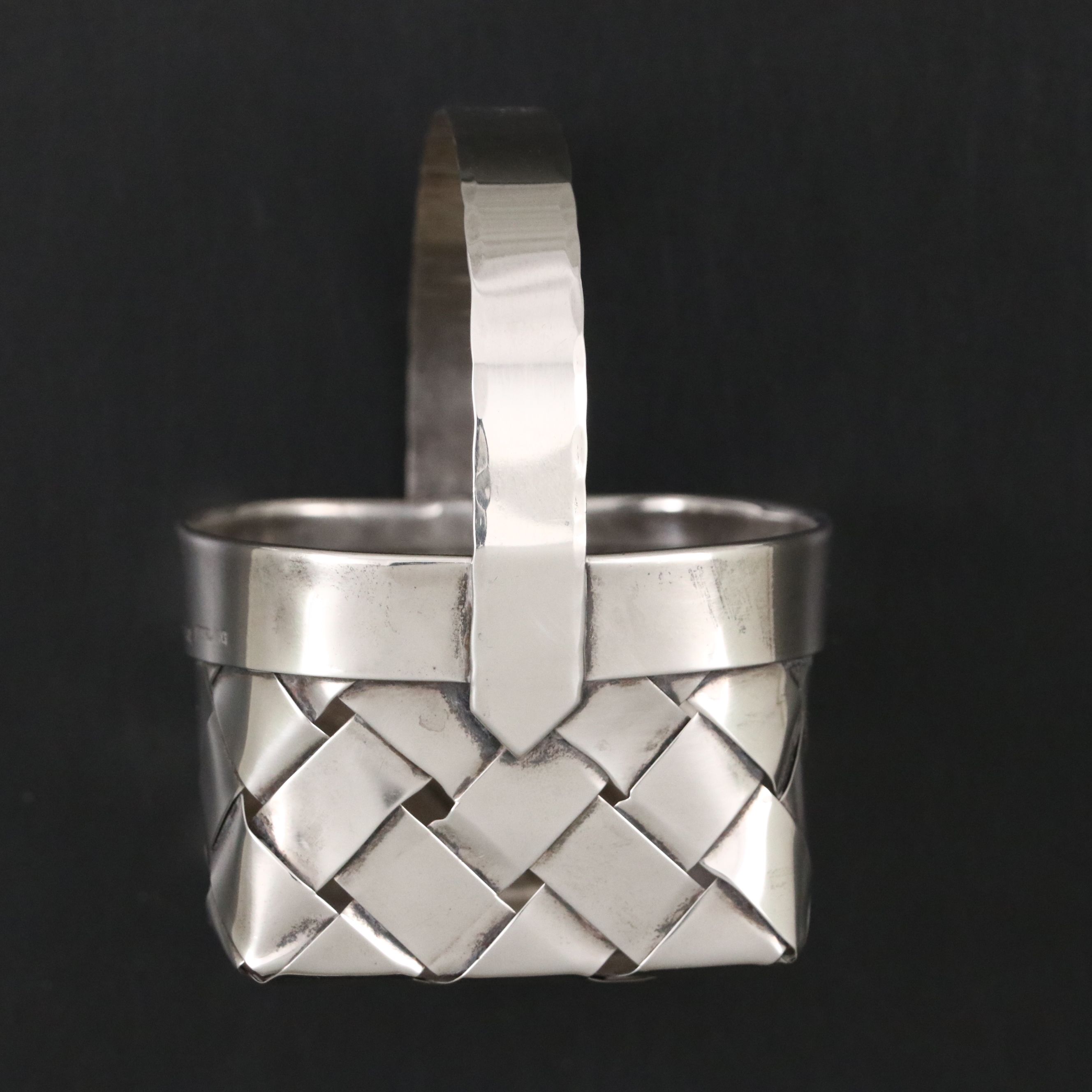 French Cartier Handmade Sterling Basket