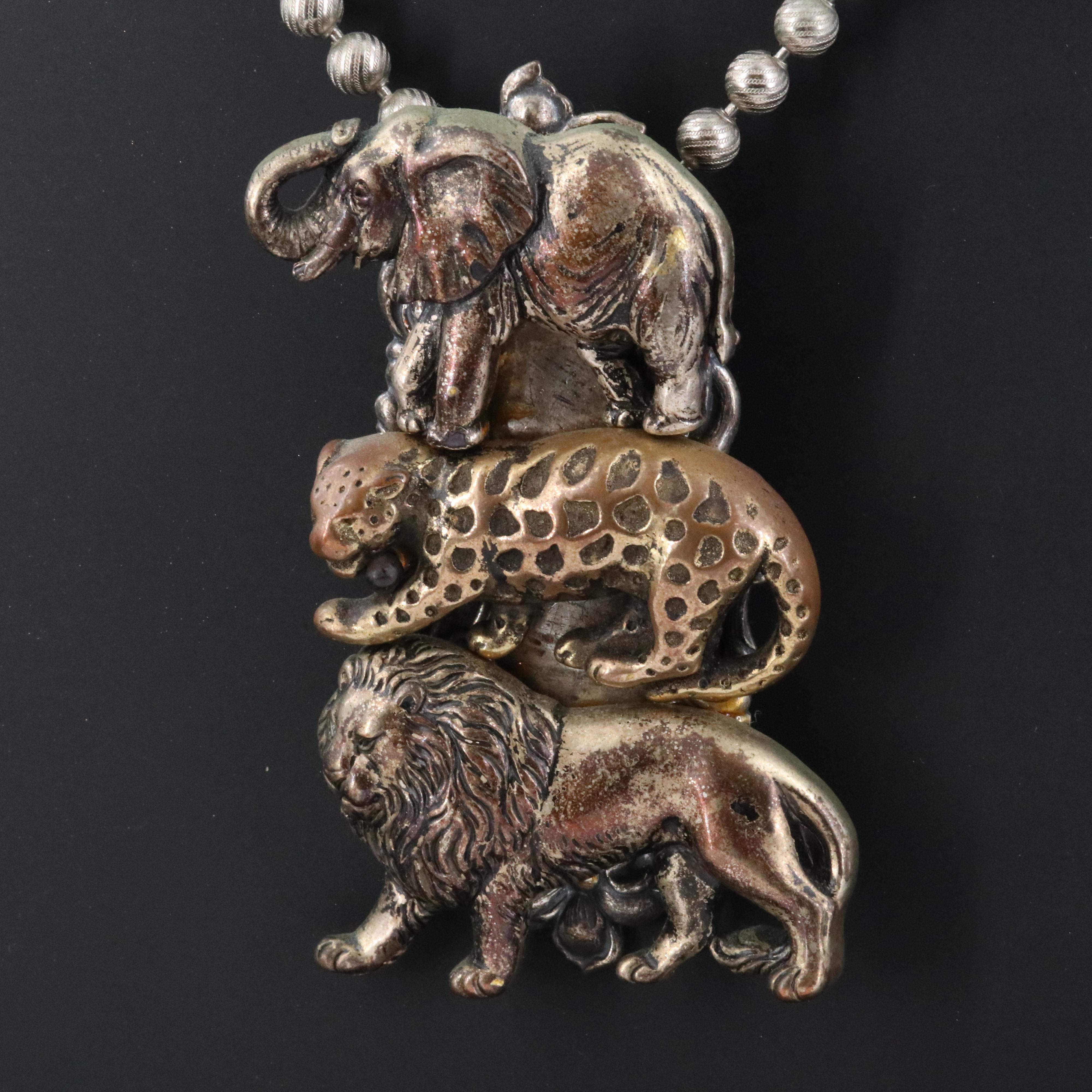African Animal Theme Pendant Clip Necklace