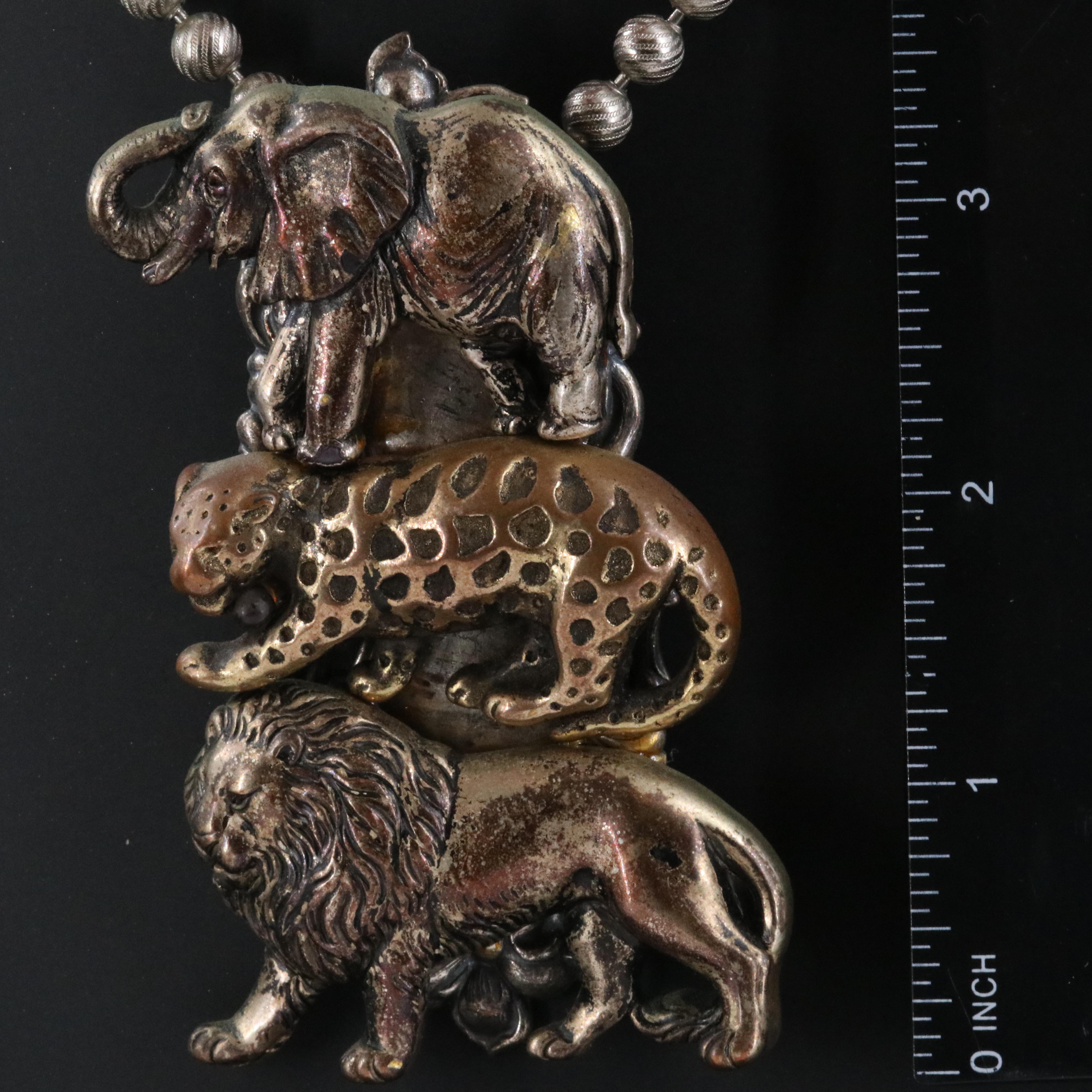 African Animal Theme Pendant Clip Necklace