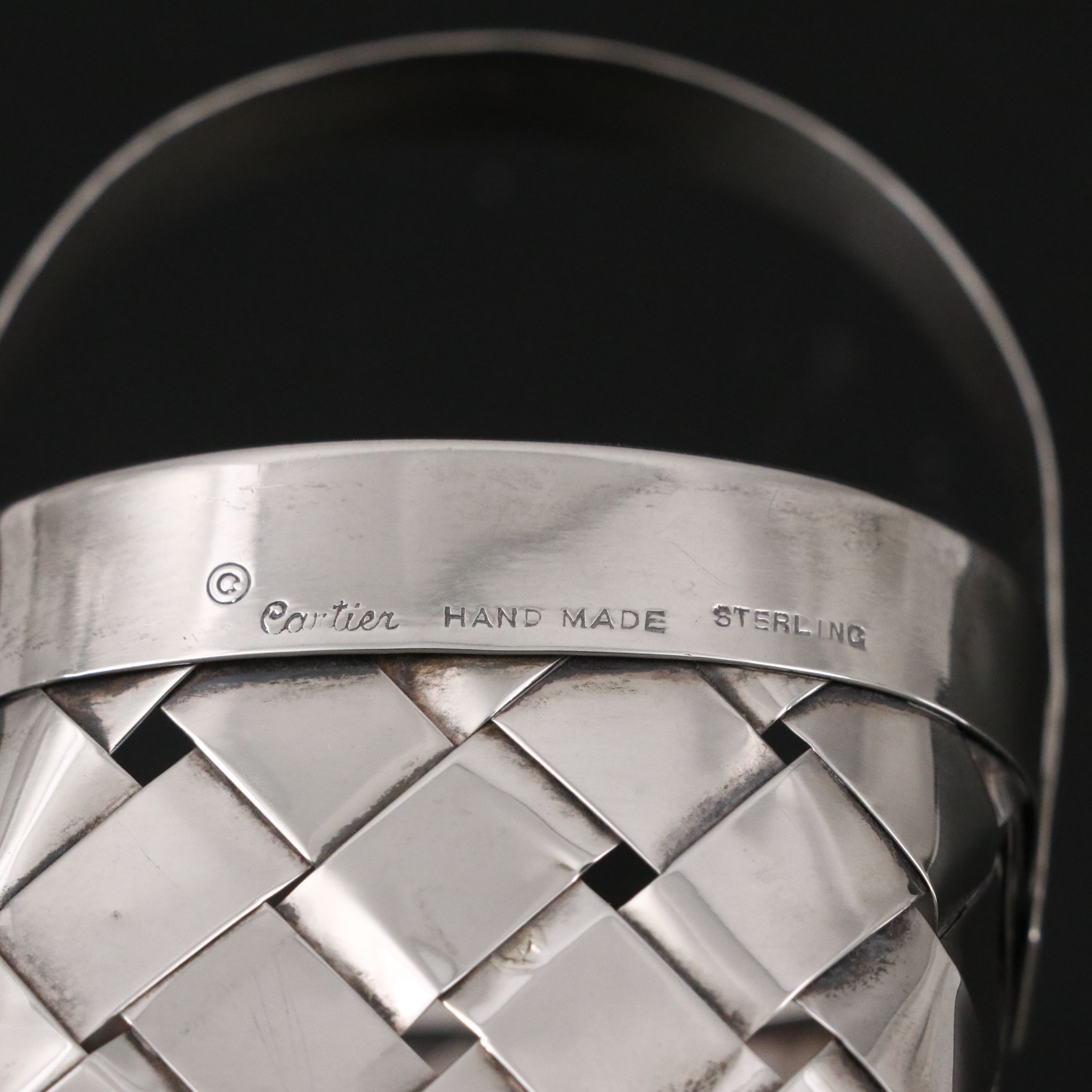 French Cartier Handmade Sterling Basket