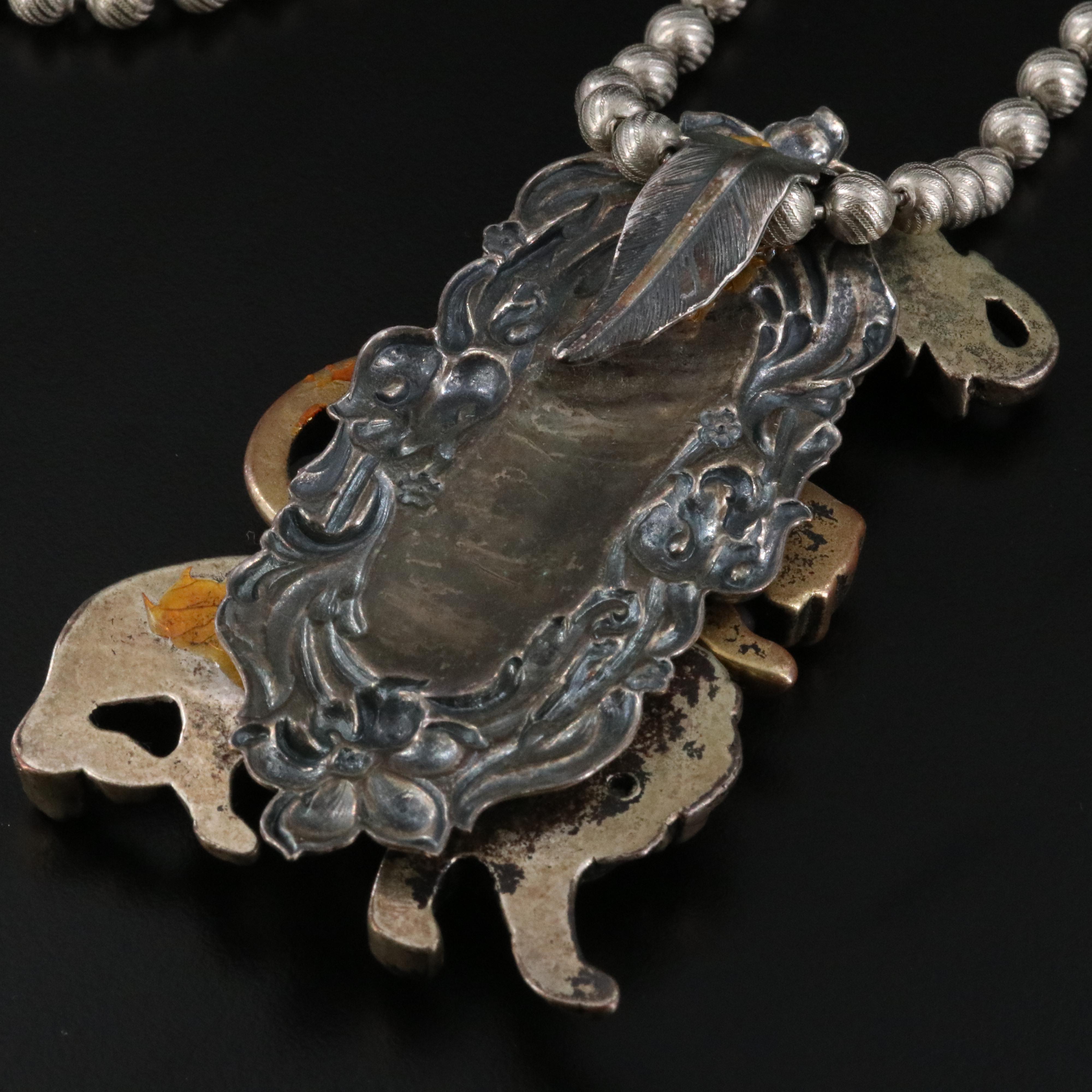 African Animal Theme Pendant Clip Necklace