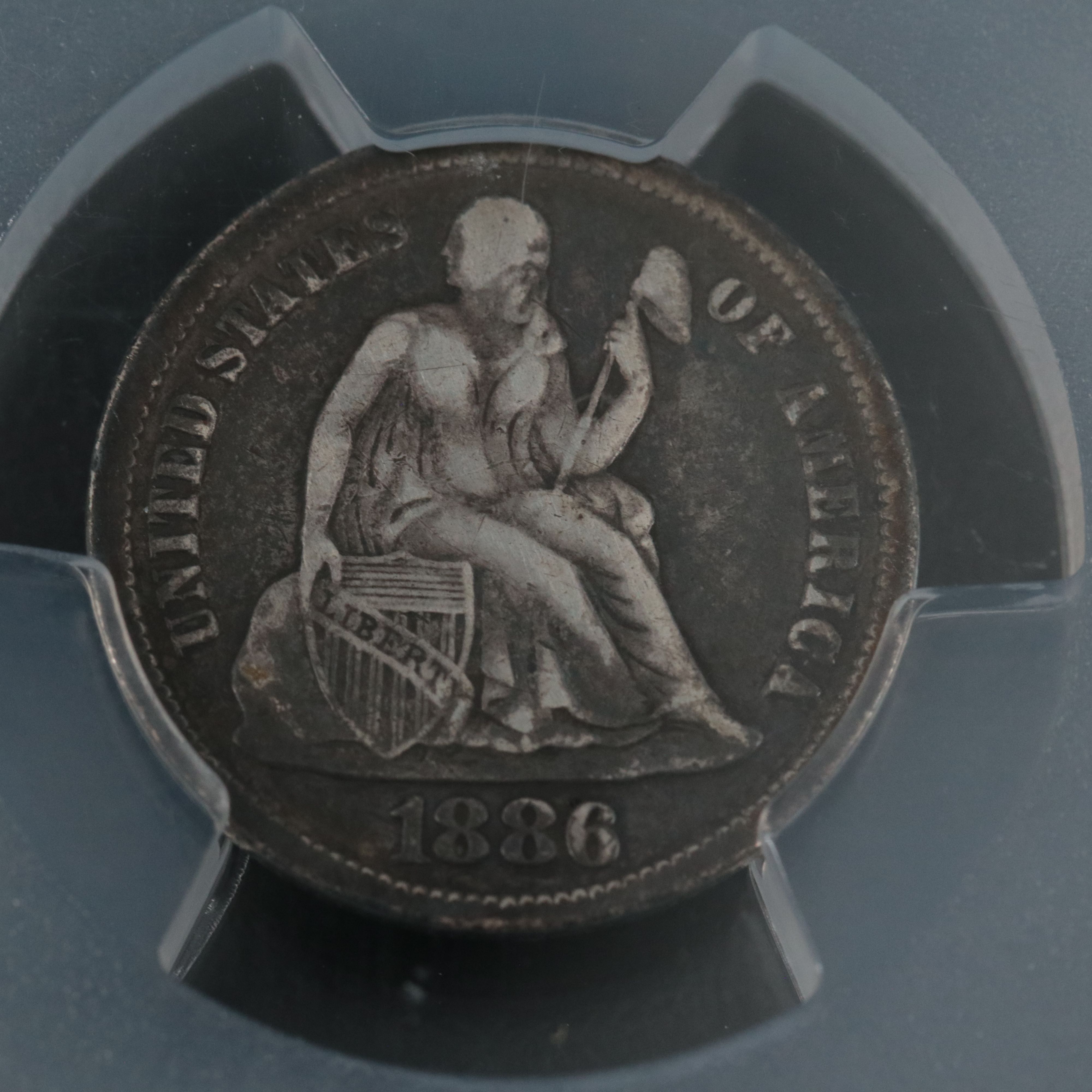 PCGS Graded VF Detail Cleaned 1886 Liberty Seated Silver Dime