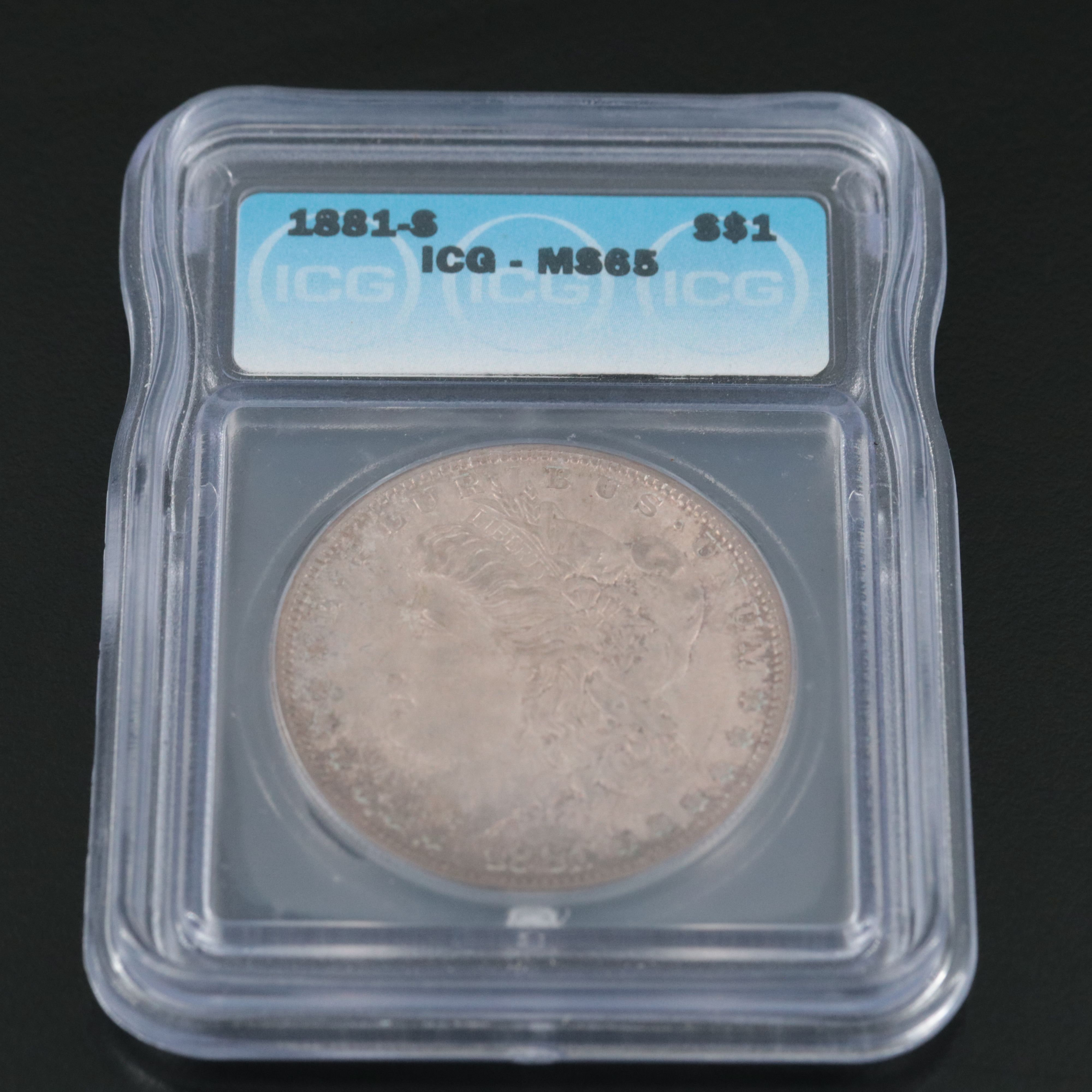 ICG Graded MS65 1881-S Morgan Silver Dollar
