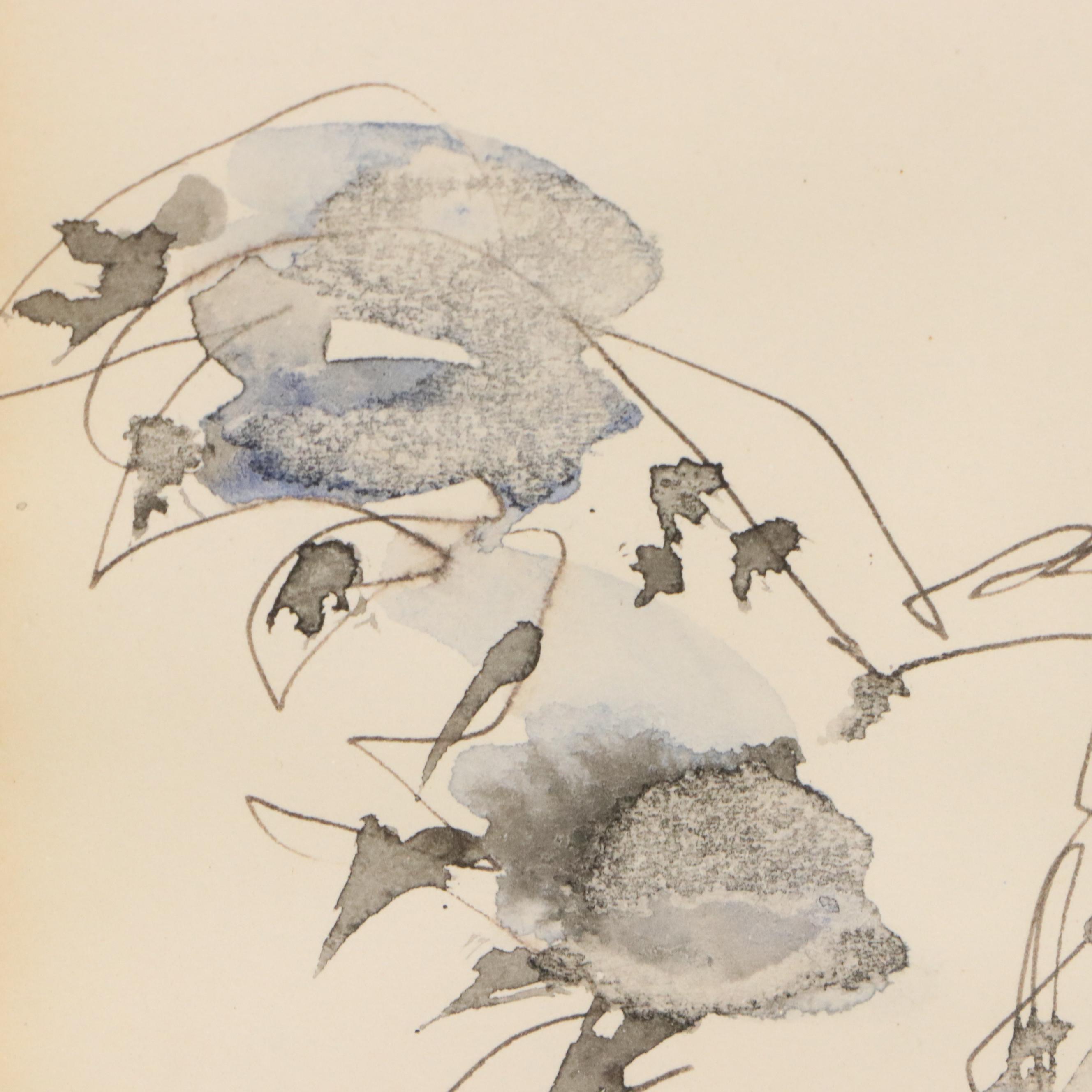 Deborah Shannon Watercolor and Ink Rooster, 1983