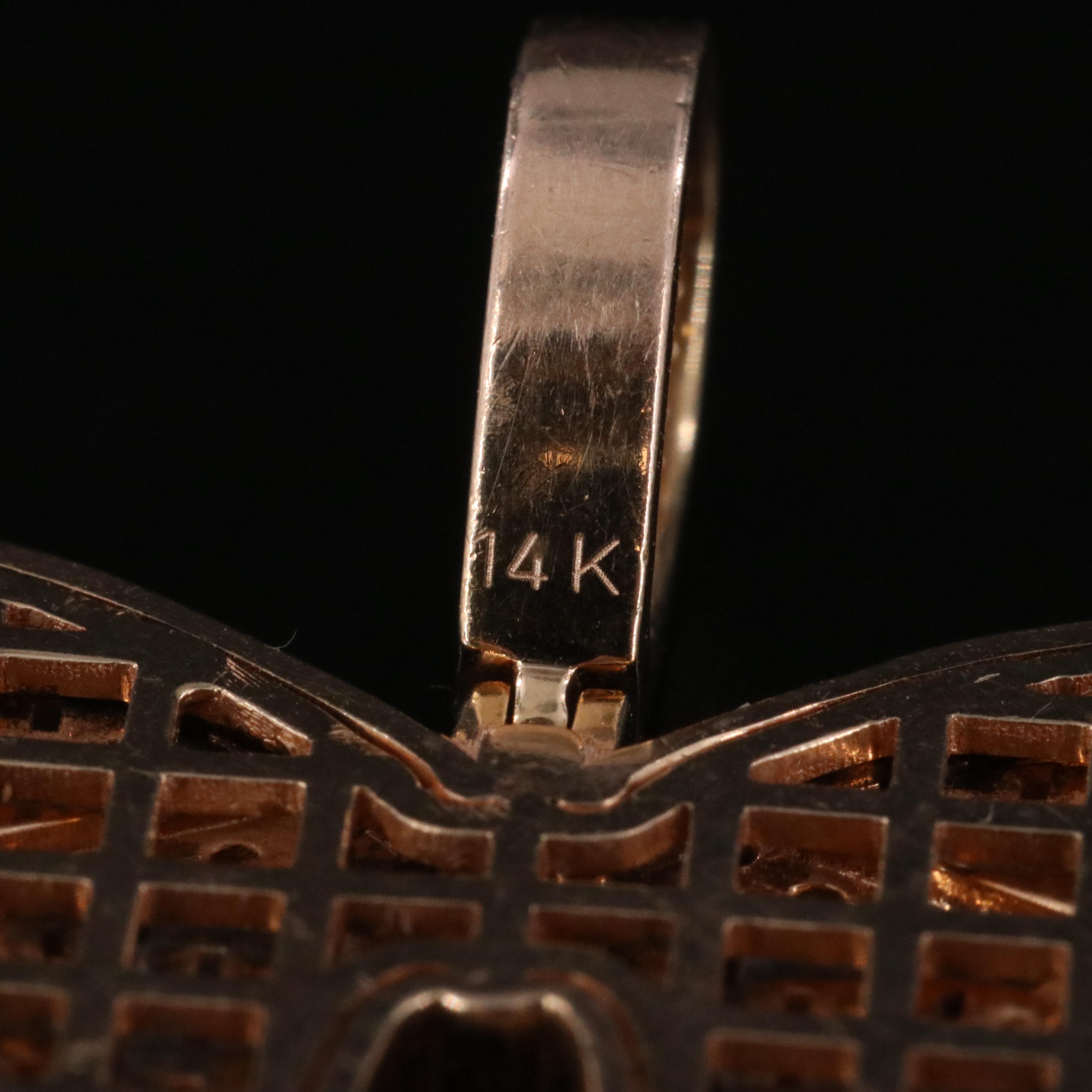 14K 2.50 CTW Diamond Rose Gold Butterfly Pendant