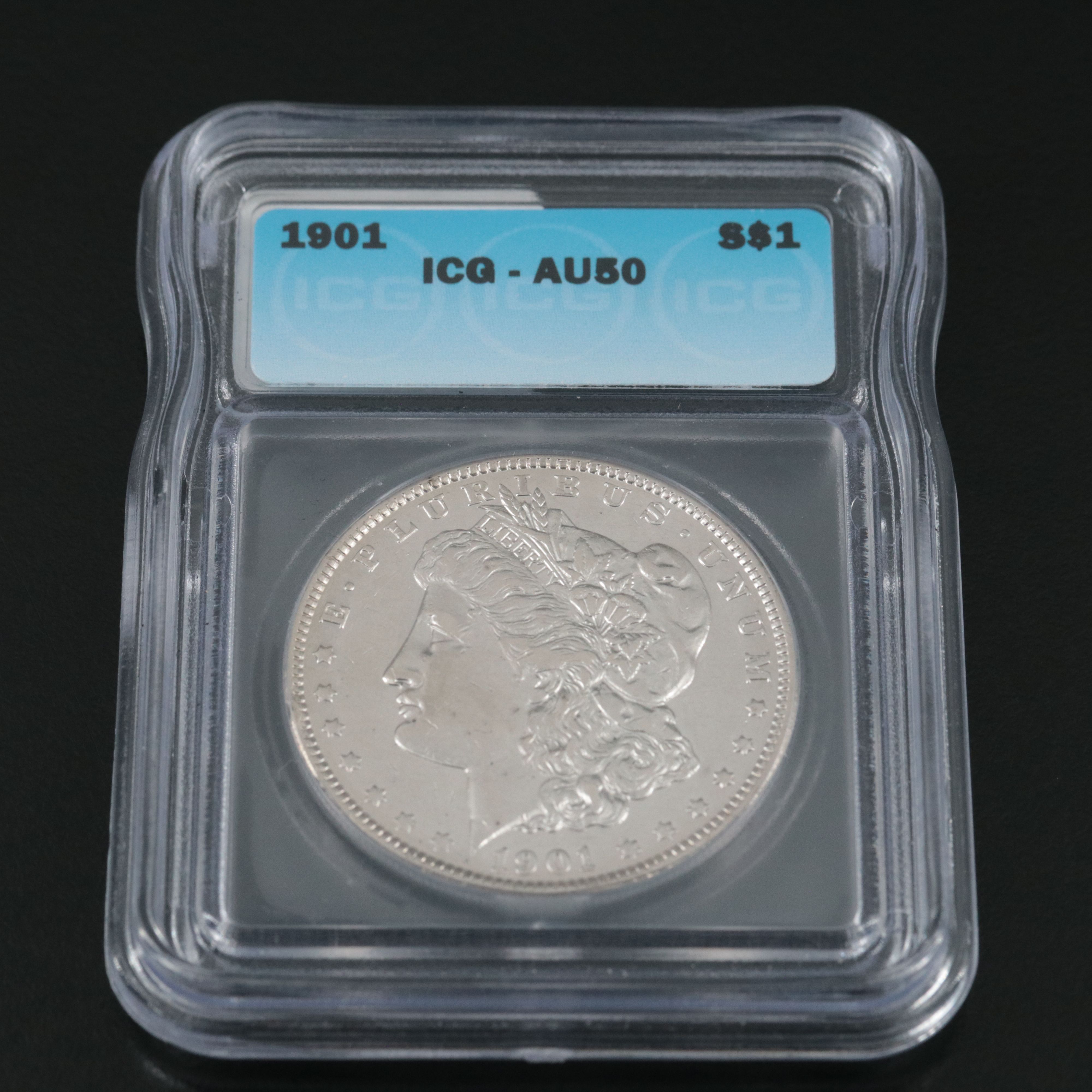 ICG Graded AU50 1901 Morgan Silver Dollar