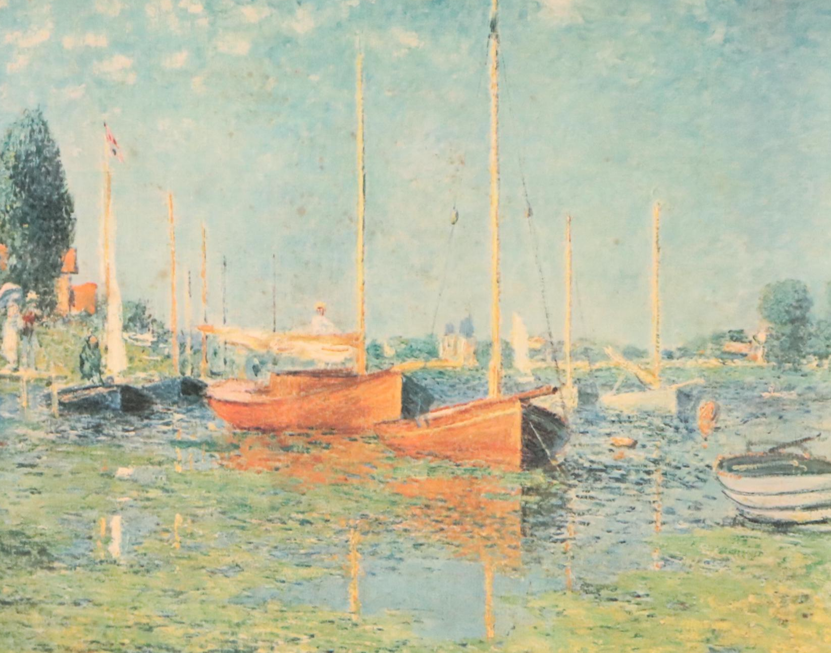 After Claude Monet Offset Lithograph "Red Boats at Argenteuil"