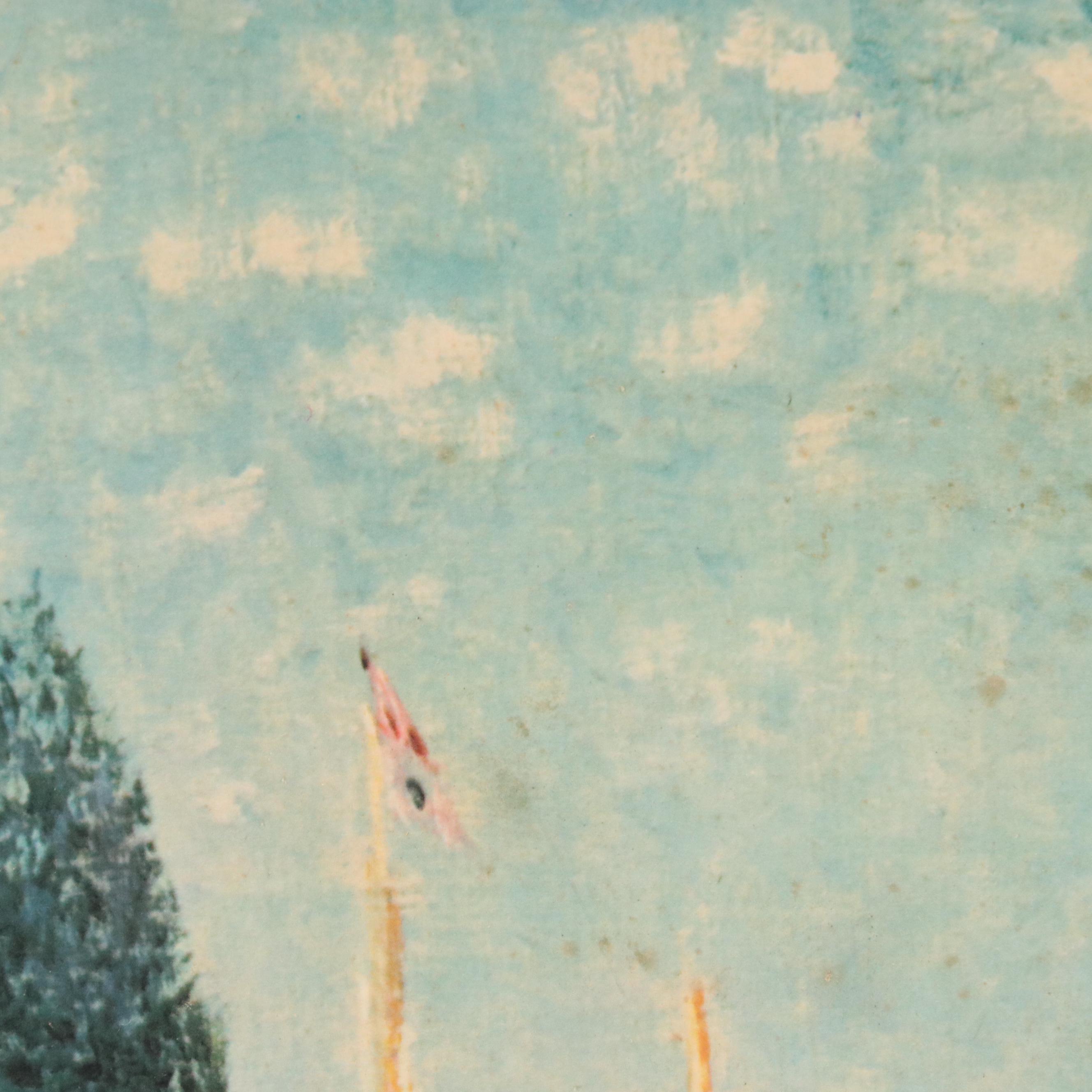 After Claude Monet Offset Lithograph "Red Boats at Argenteuil"