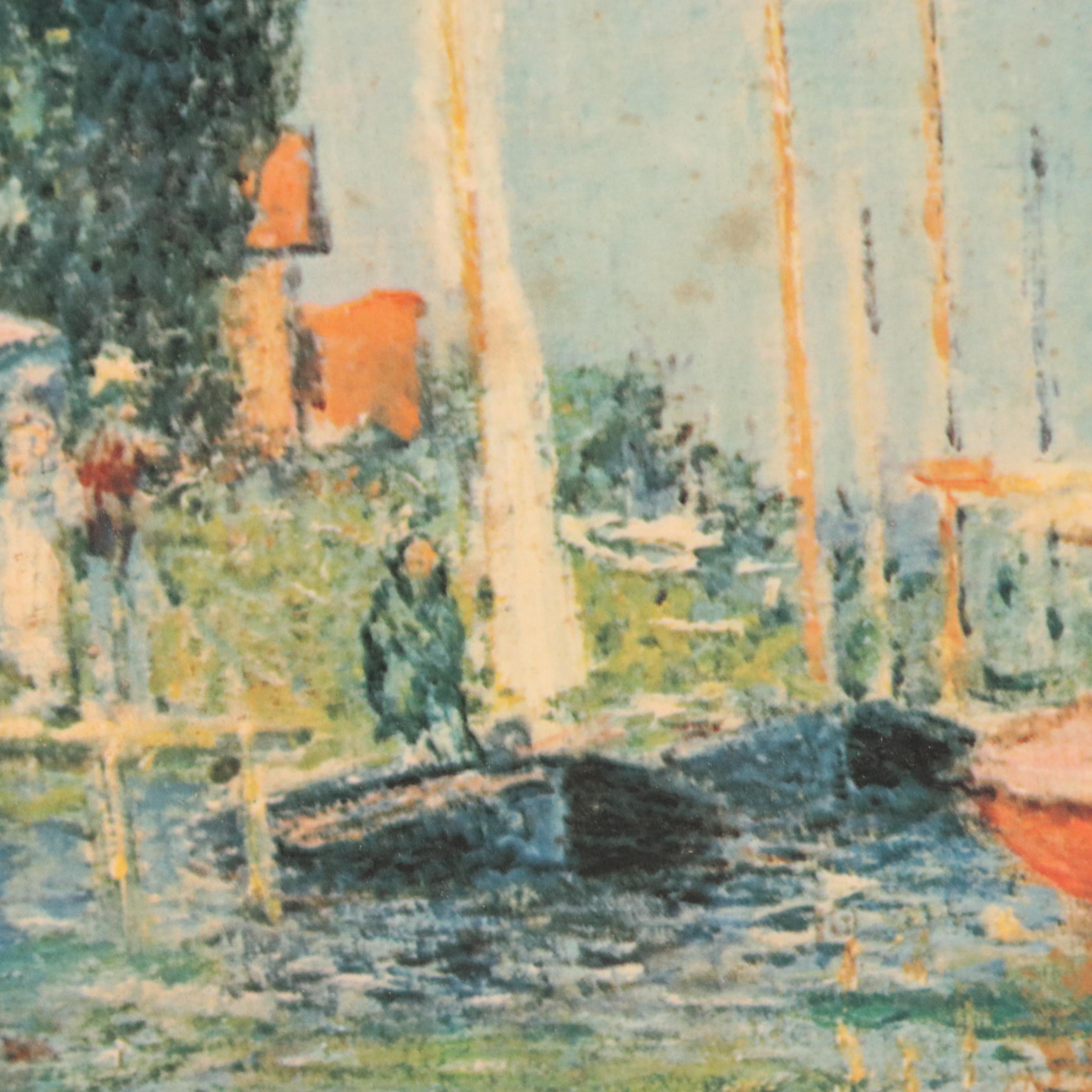 After Claude Monet Offset Lithograph "Red Boats at Argenteuil"