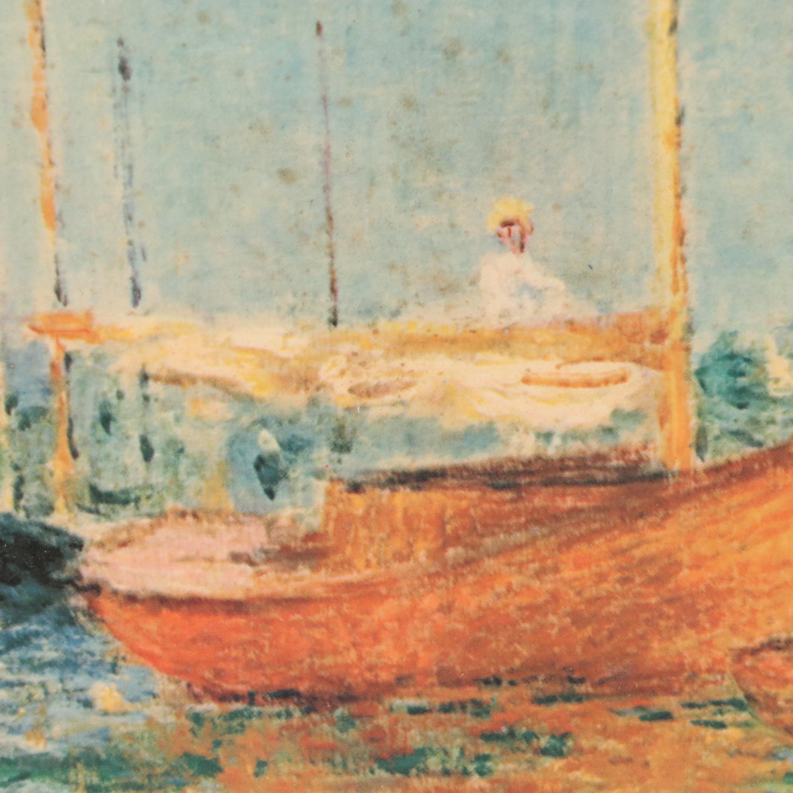 After Claude Monet Offset Lithograph "Red Boats at Argenteuil"