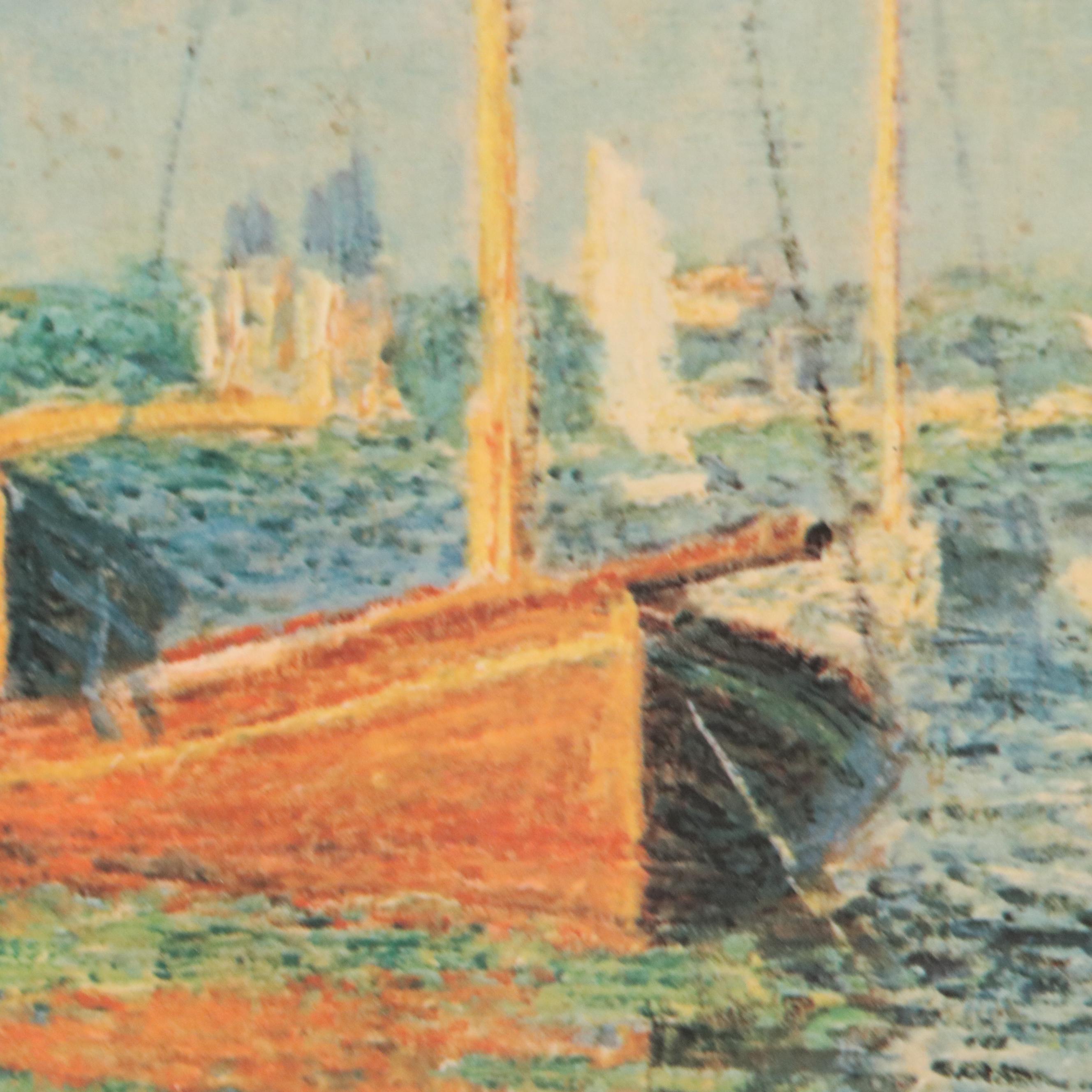 After Claude Monet Offset Lithograph "Red Boats at Argenteuil"