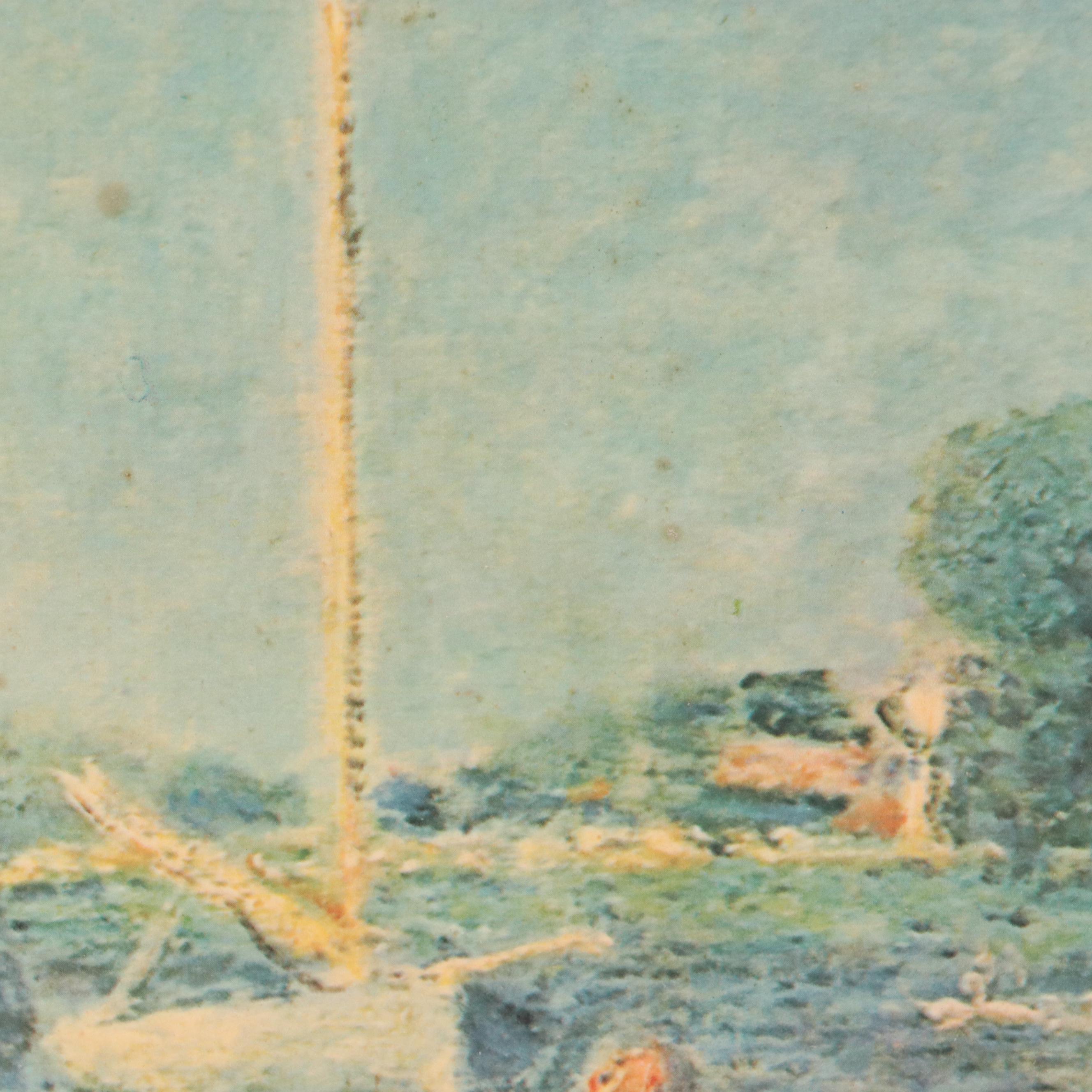 After Claude Monet Offset Lithograph "Red Boats at Argenteuil"