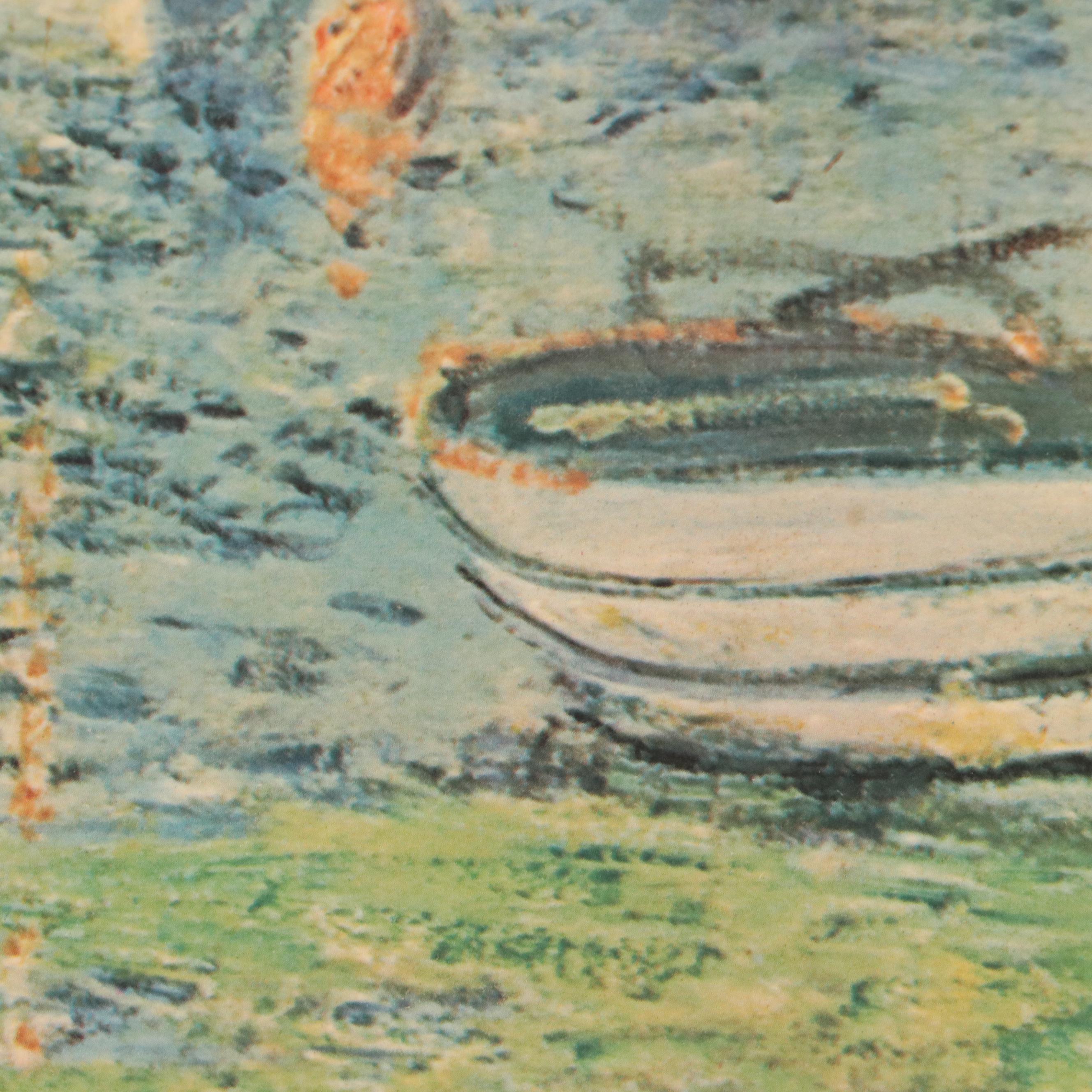 After Claude Monet Offset Lithograph "Red Boats at Argenteuil"