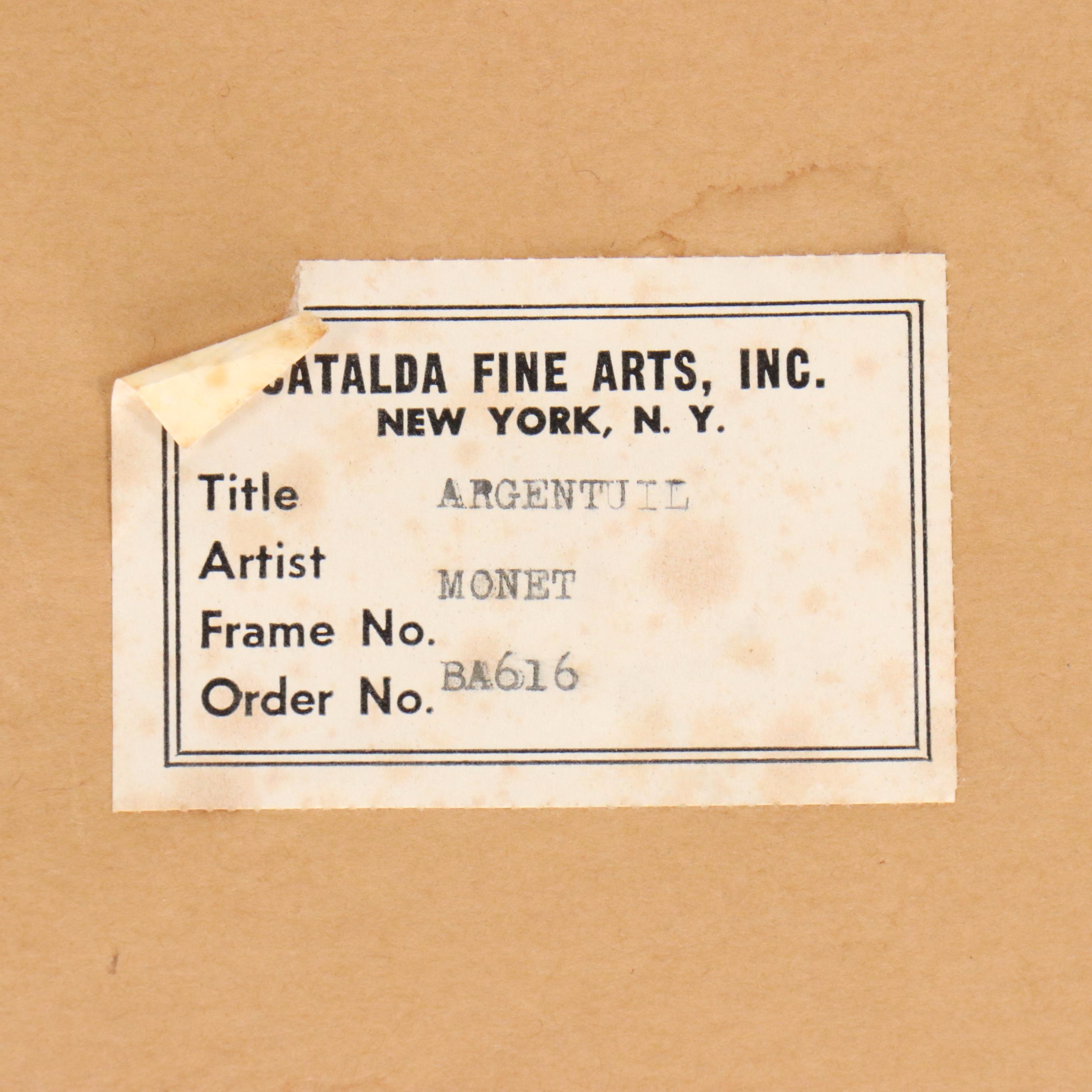 After Claude Monet Offset Lithograph "Red Boats at Argenteuil"