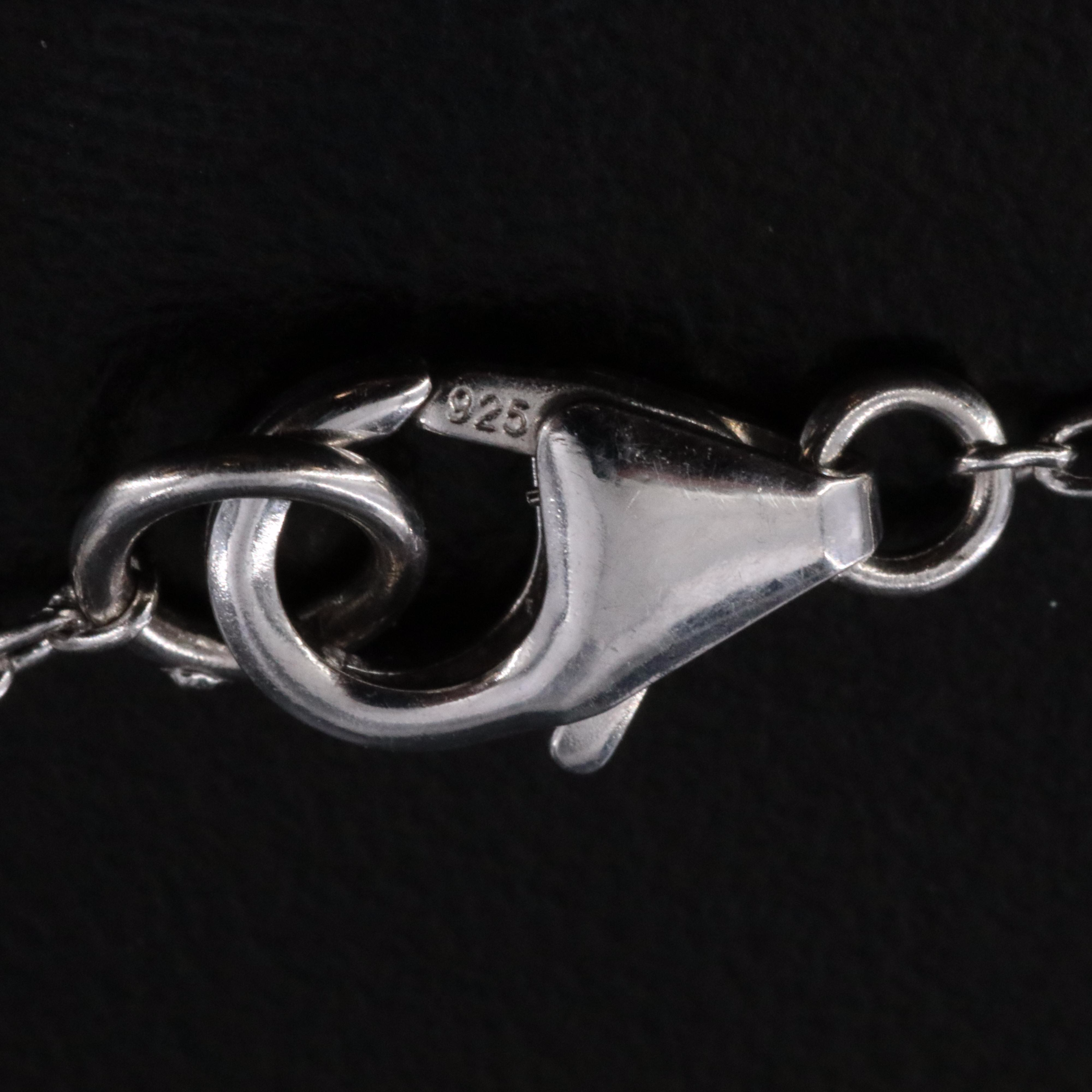 Sterling Diopside Station Necklace