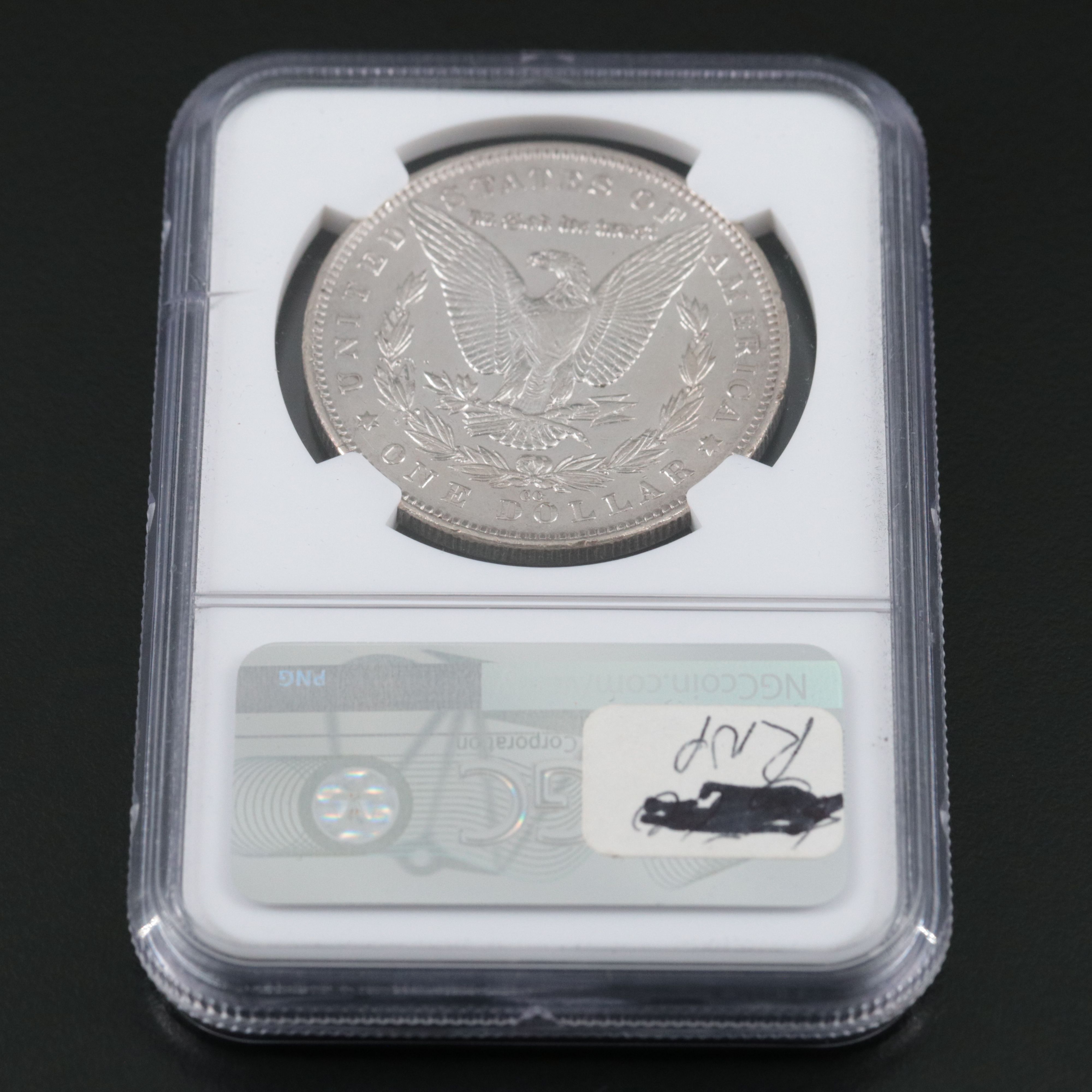 NGC AU Details 1891-CC Morgan Silver Dollar, VAM Spitting Eagle Variety