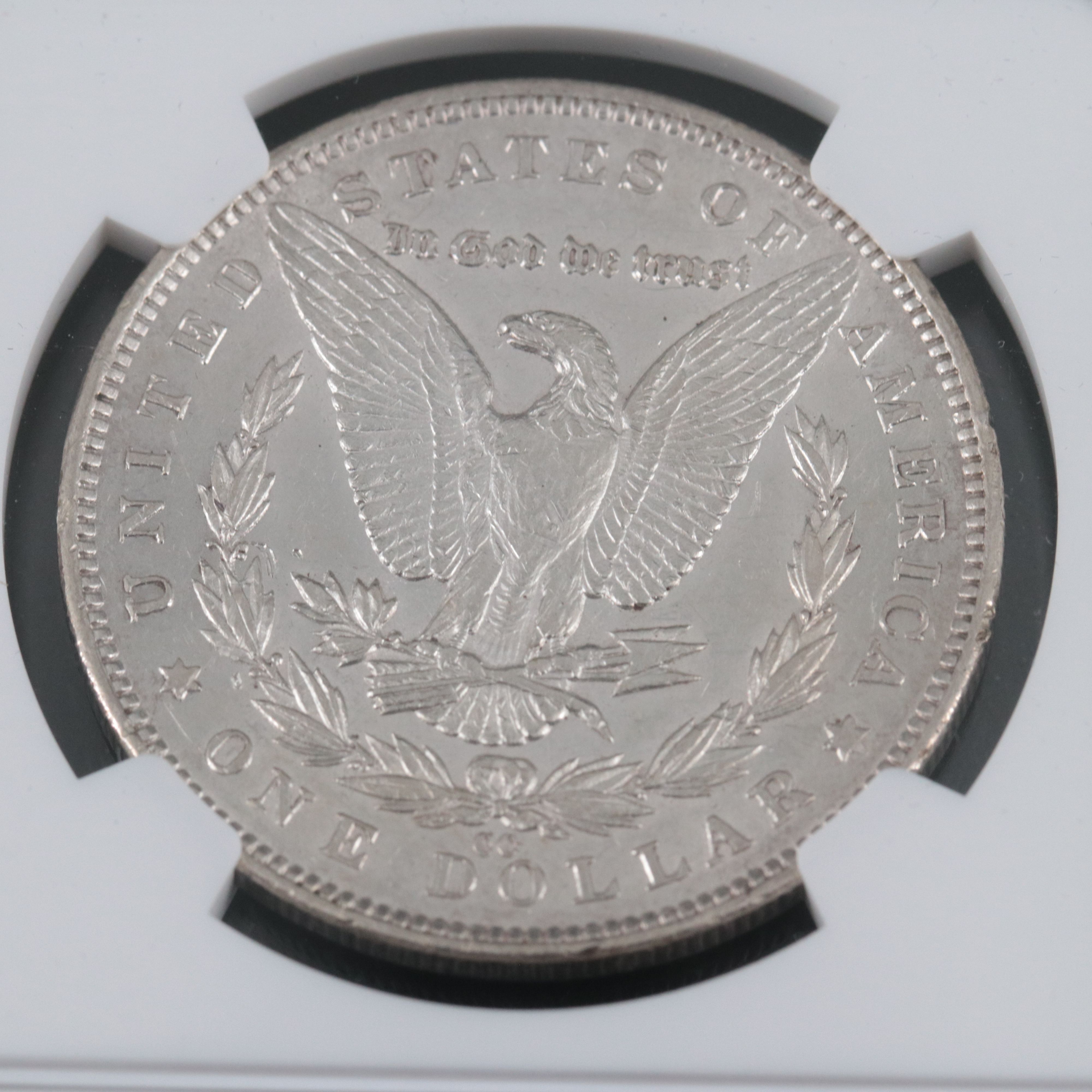 NGC AU Details 1891-CC Morgan Silver Dollar, VAM Spitting Eagle Variety