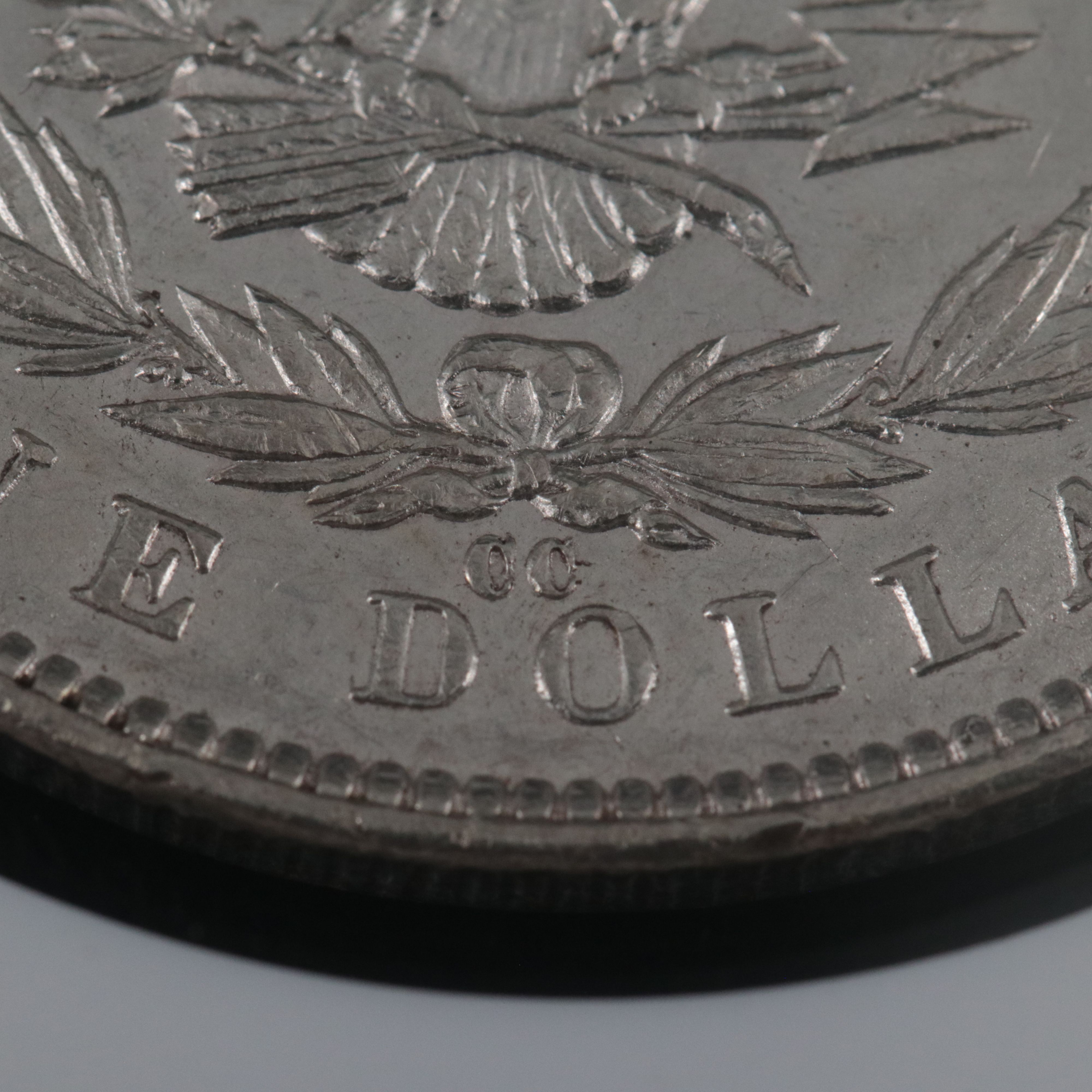 NGC AU Details 1891-CC Morgan Silver Dollar, VAM Spitting Eagle Variety