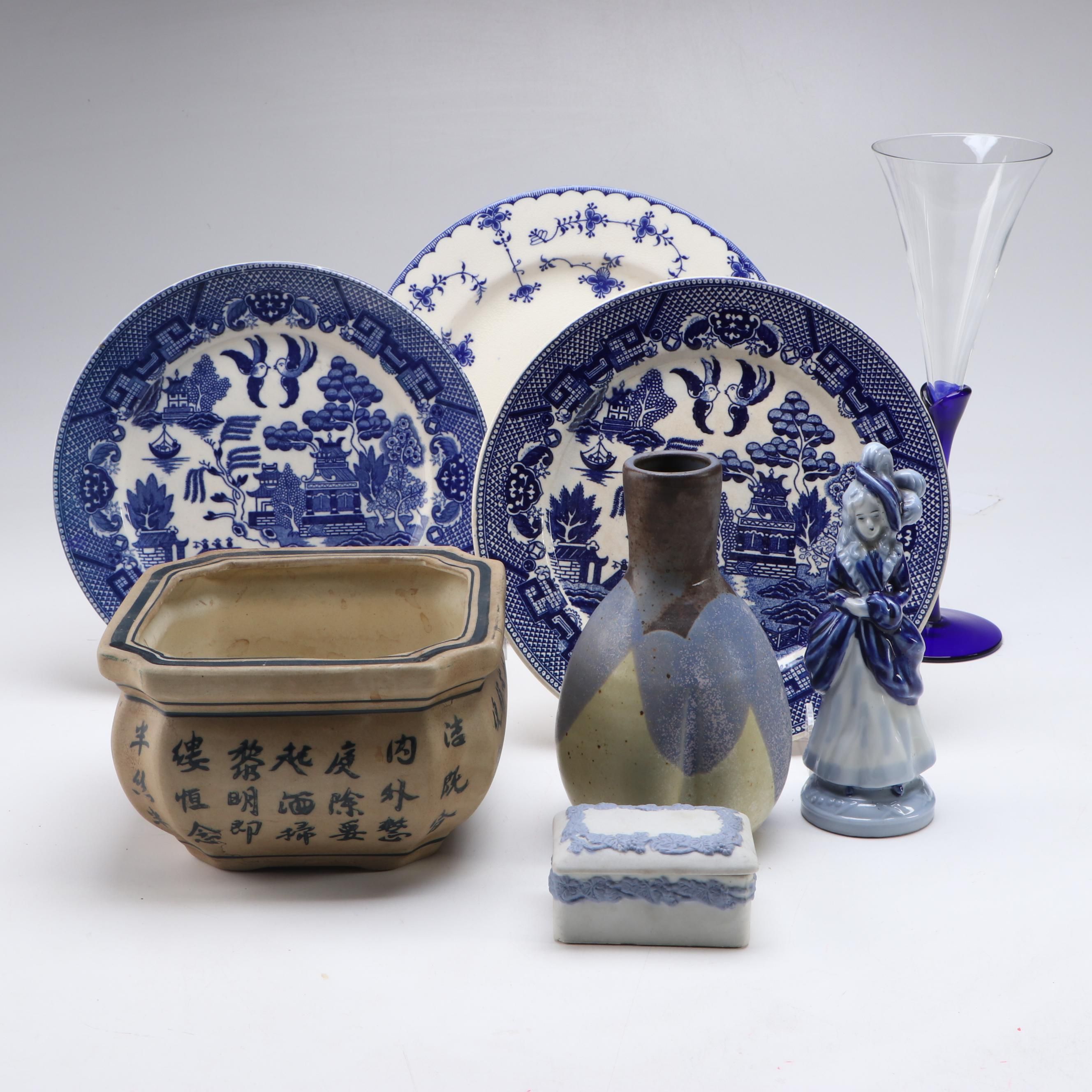 Maruta "Blue Delft" Plate, More Japanese and Other Blue and White Tableware