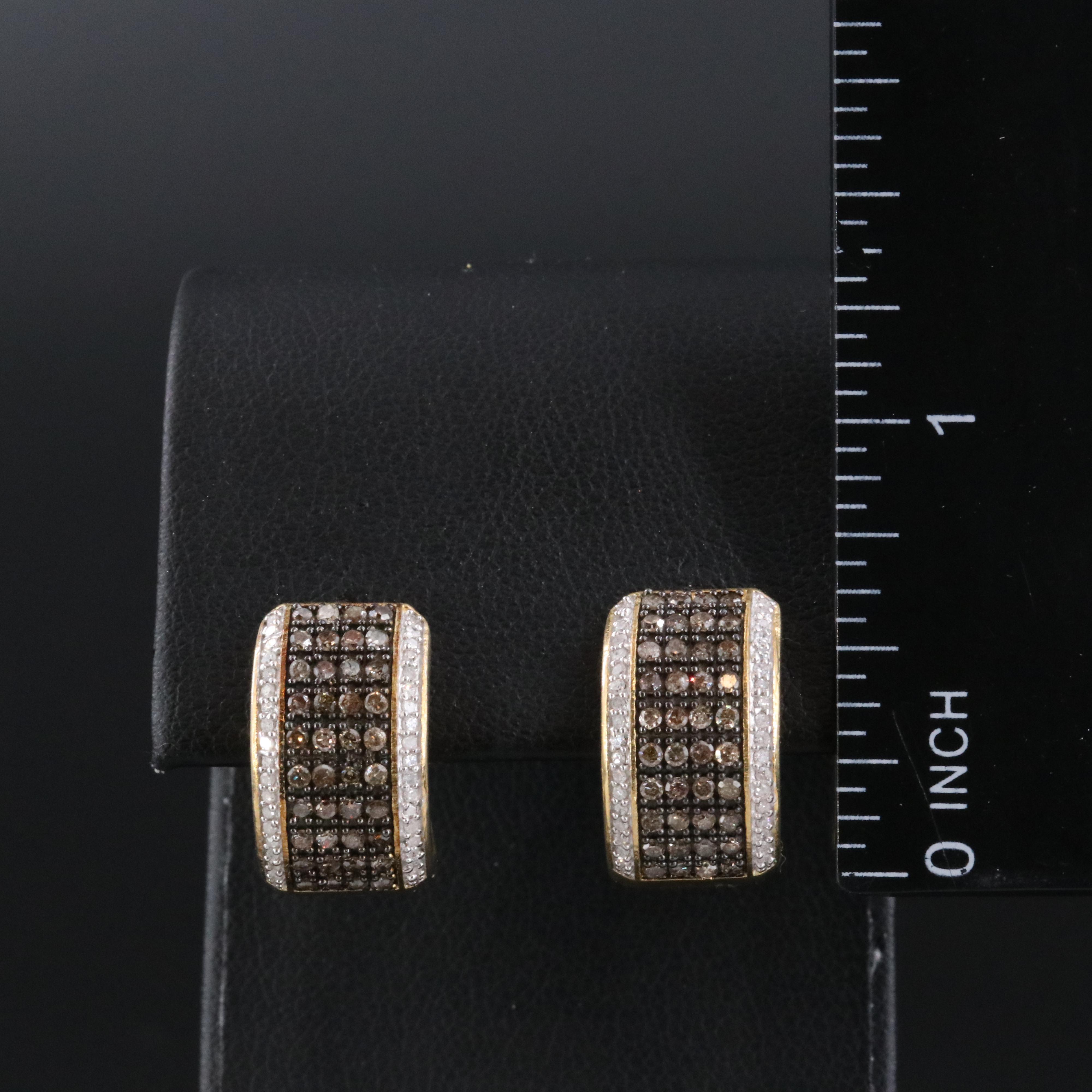 Sterling Diamond Hoop Earrings