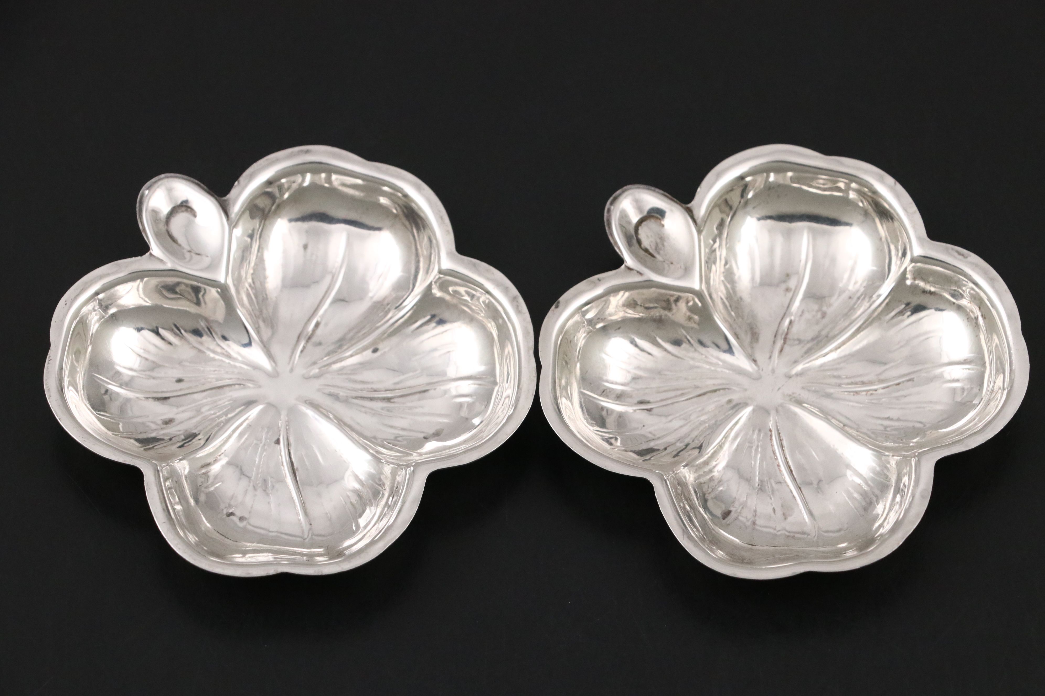 Webster and Duchin Sterling Salt and Pepper Shakers with Lenox Nut Dishes