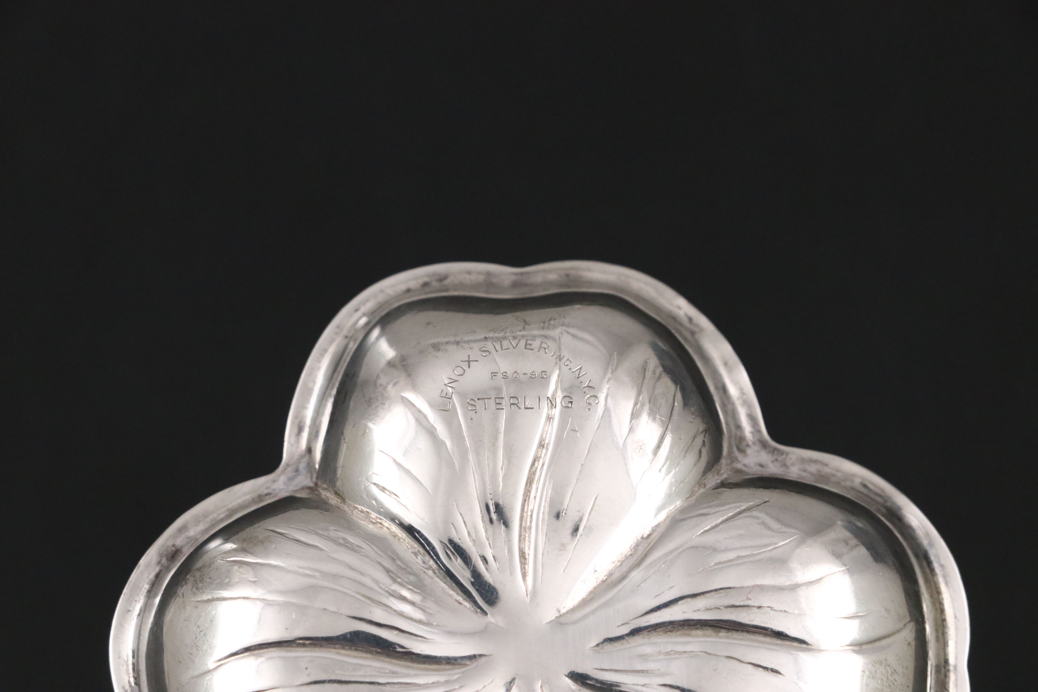 Webster and Duchin Sterling Salt and Pepper Shakers with Lenox Nut Dishes