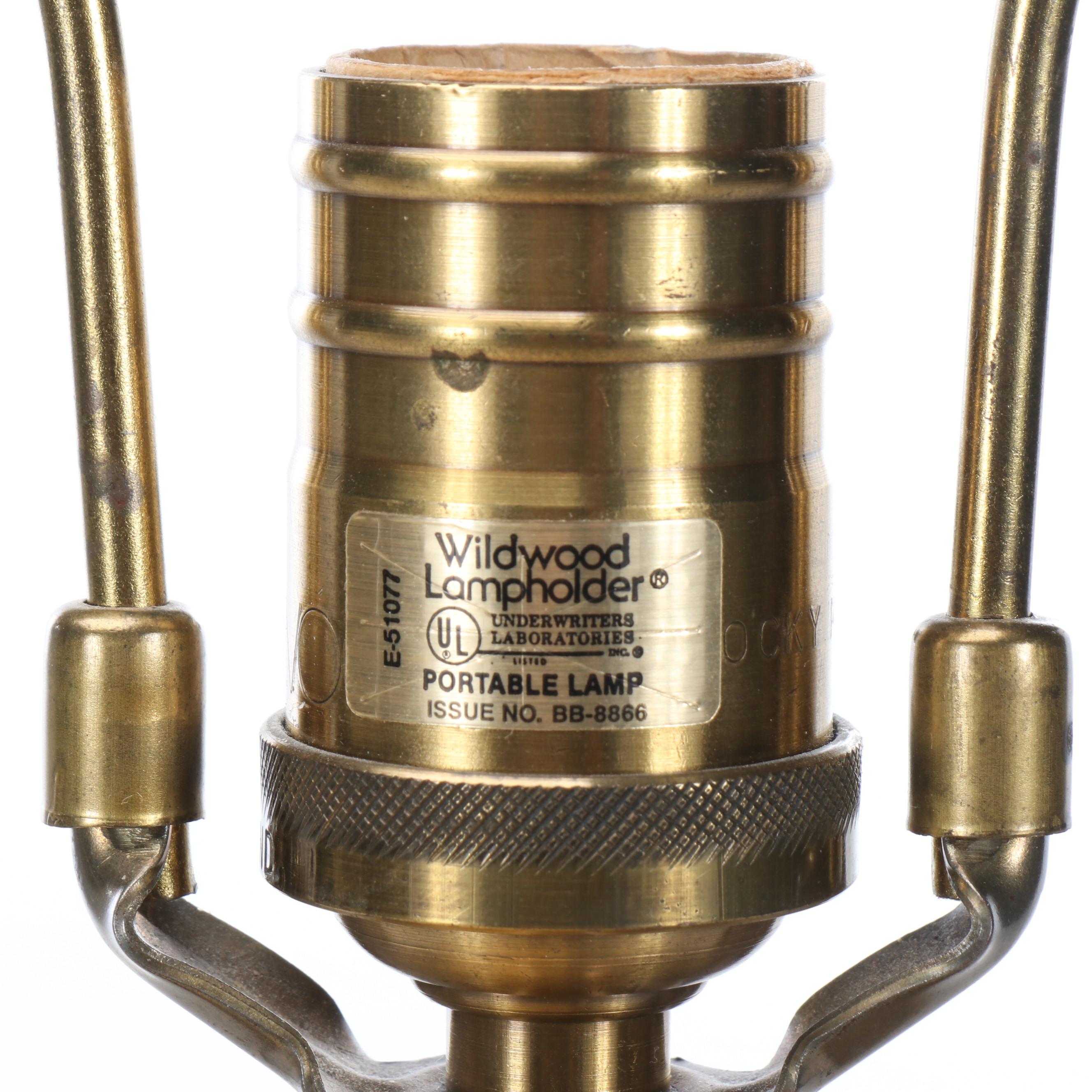 Wildwood Lamps Floral Painted Ceramic Table Lamp and Shirred Shade