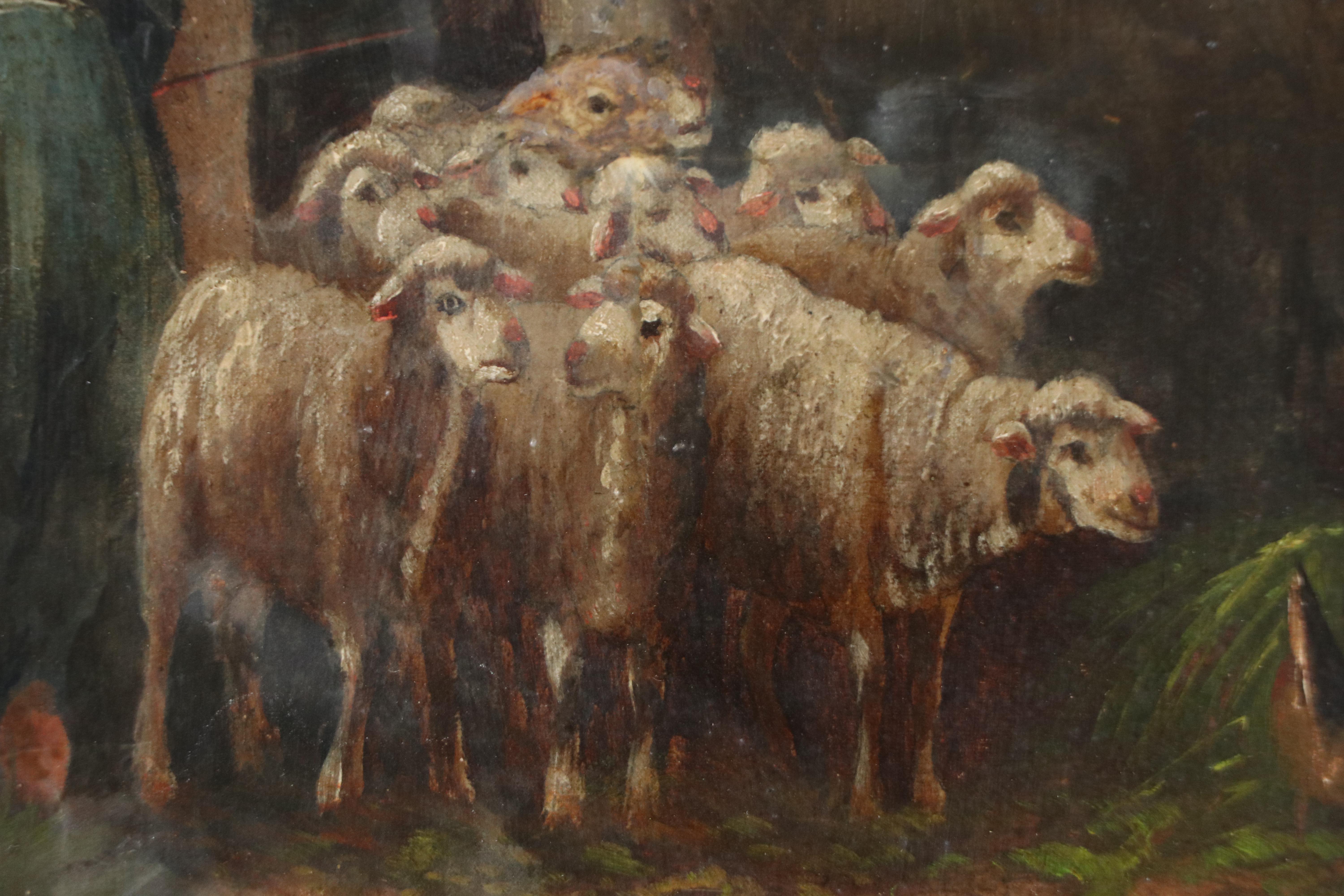 Antonio Rudolphi Oil Painting "Evening Hours," Late 19th C.