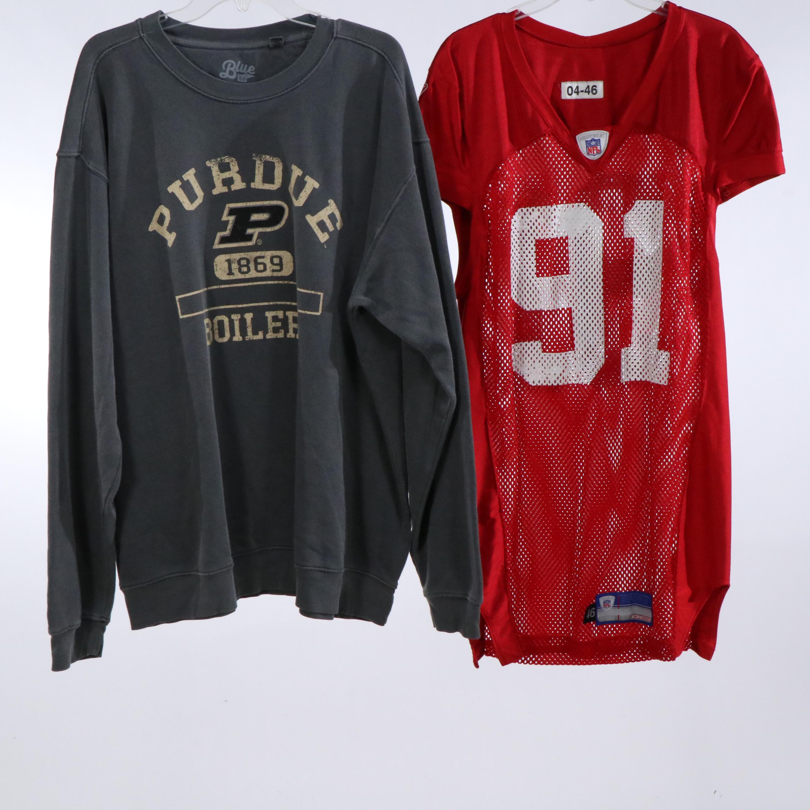 Kevin Gowdy Signed Baseball Jersey with Football Shirts and More