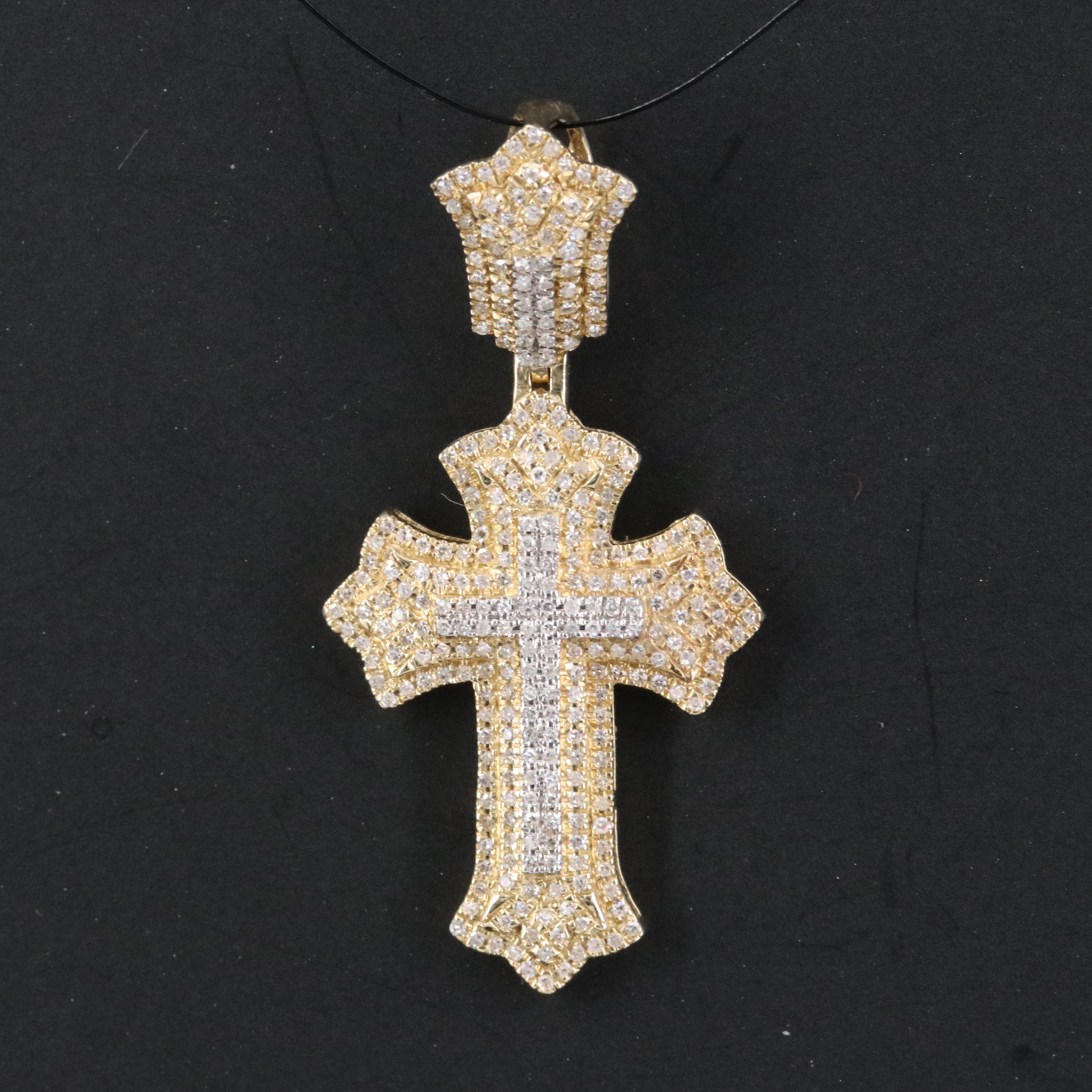 10K 0.60 CTW Cross Pendant