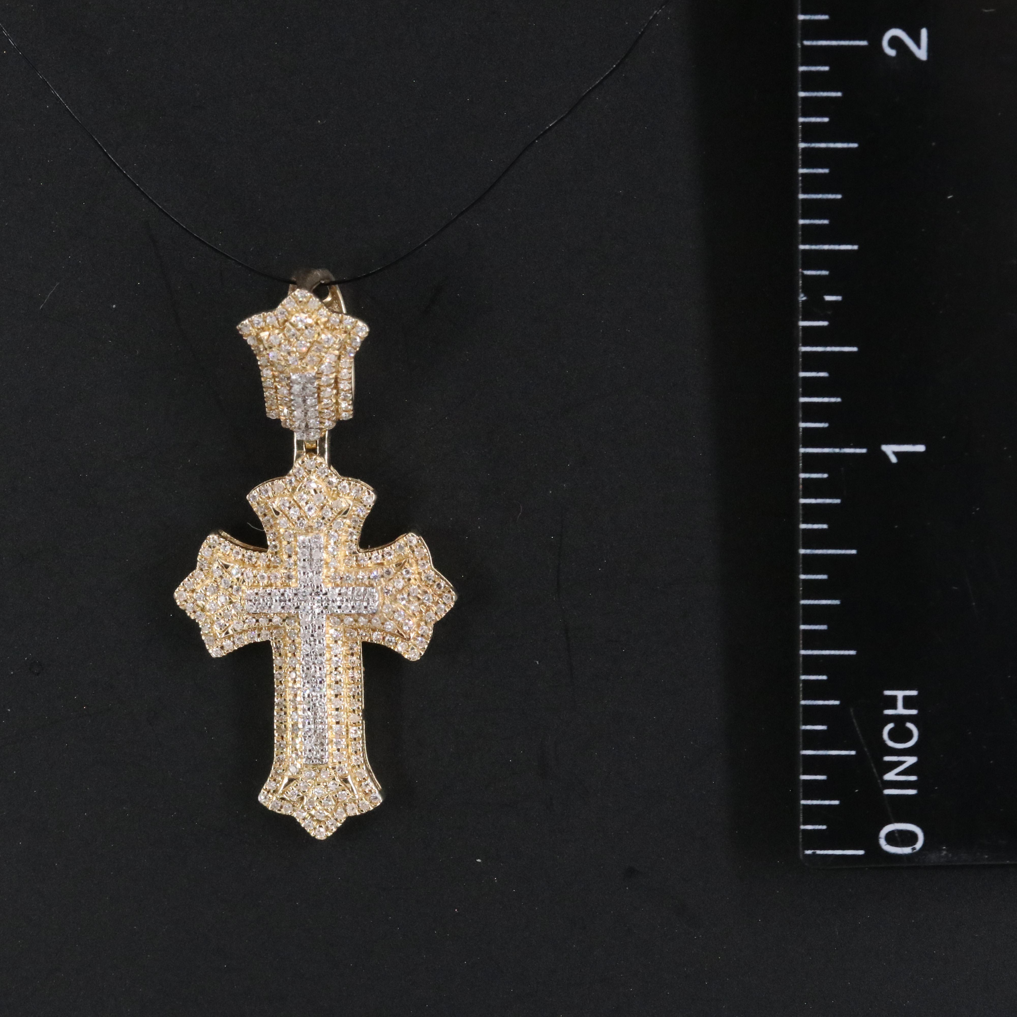 10K 0.60 CTW Cross Pendant
