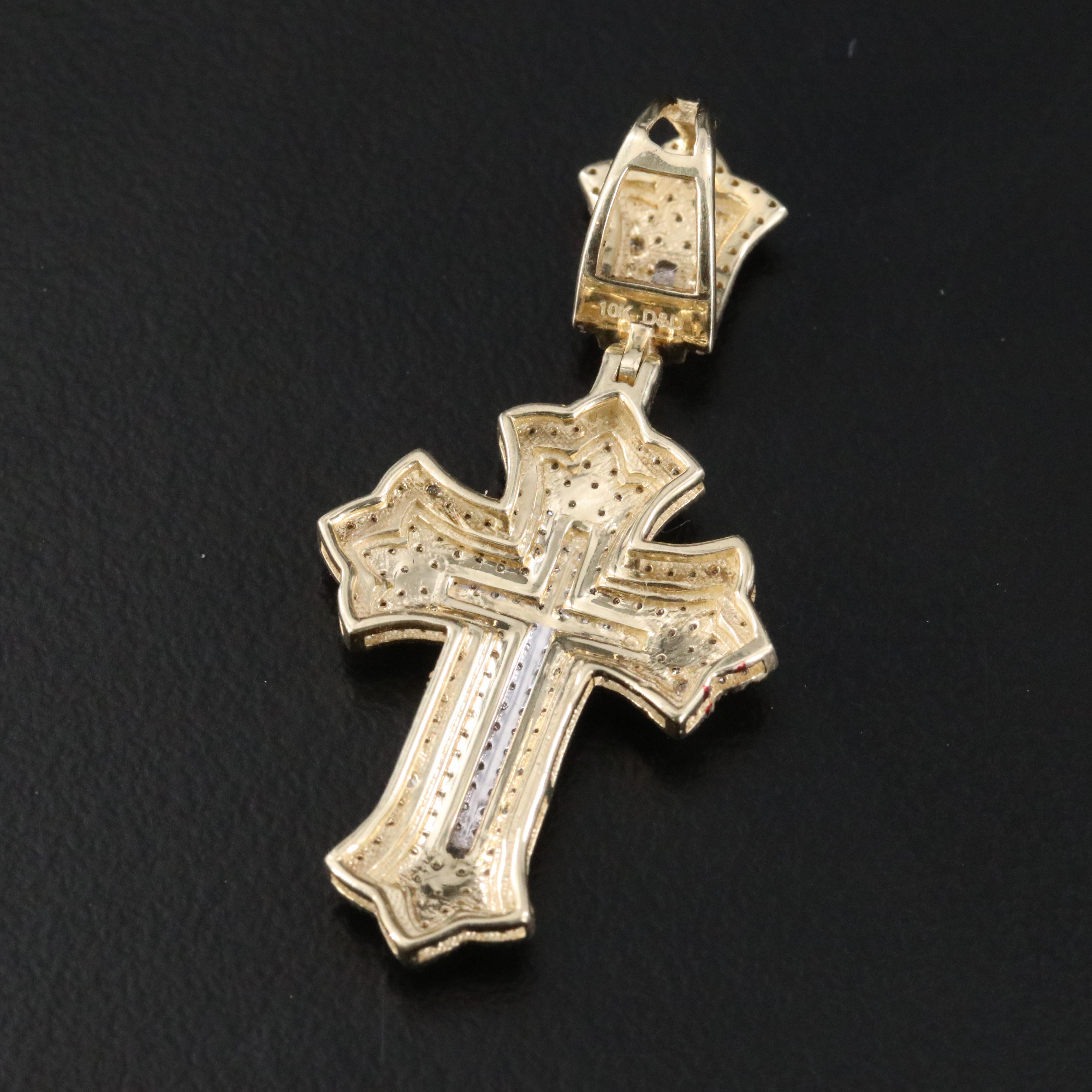 10K 0.60 CTW Cross Pendant