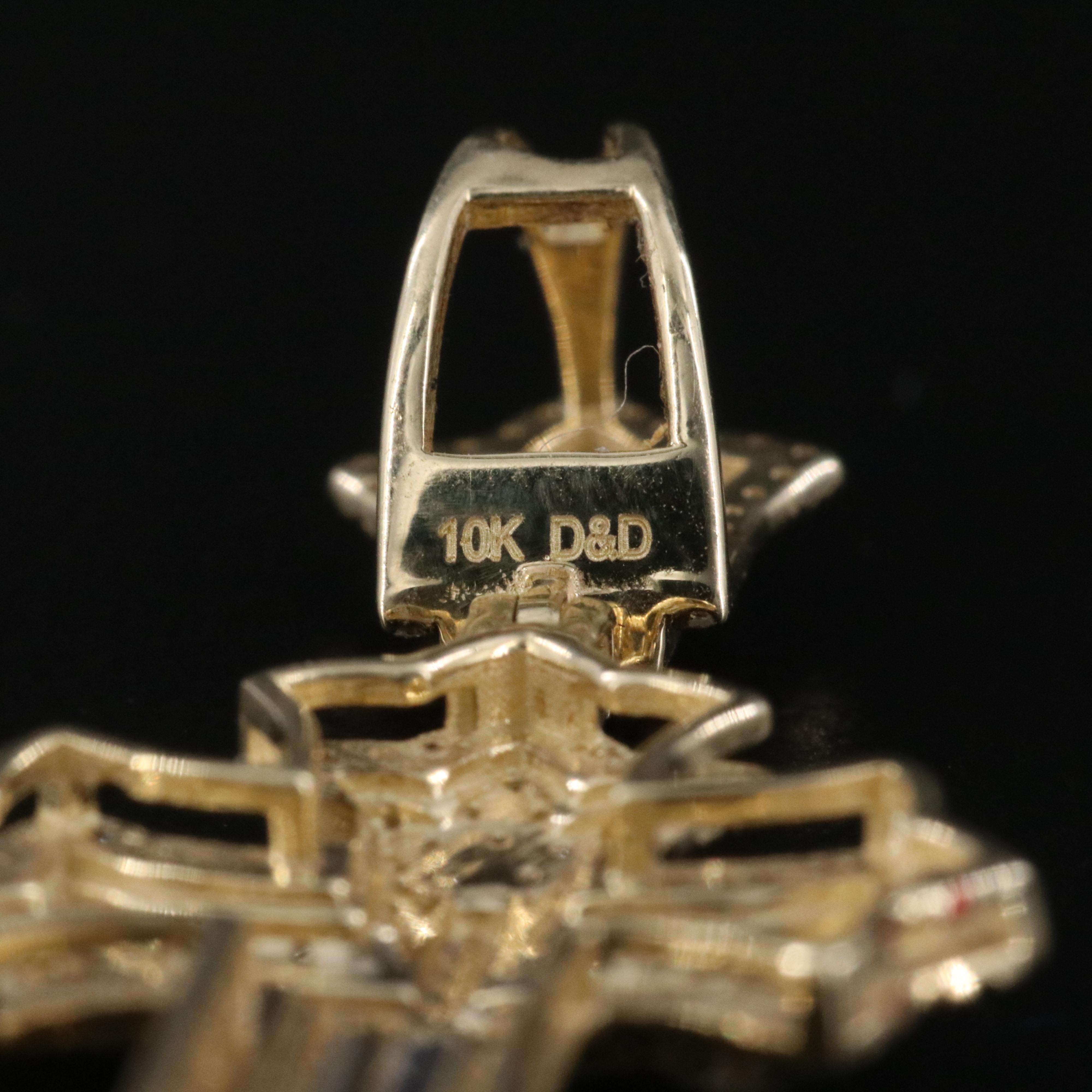 10K 0.60 CTW Cross Pendant